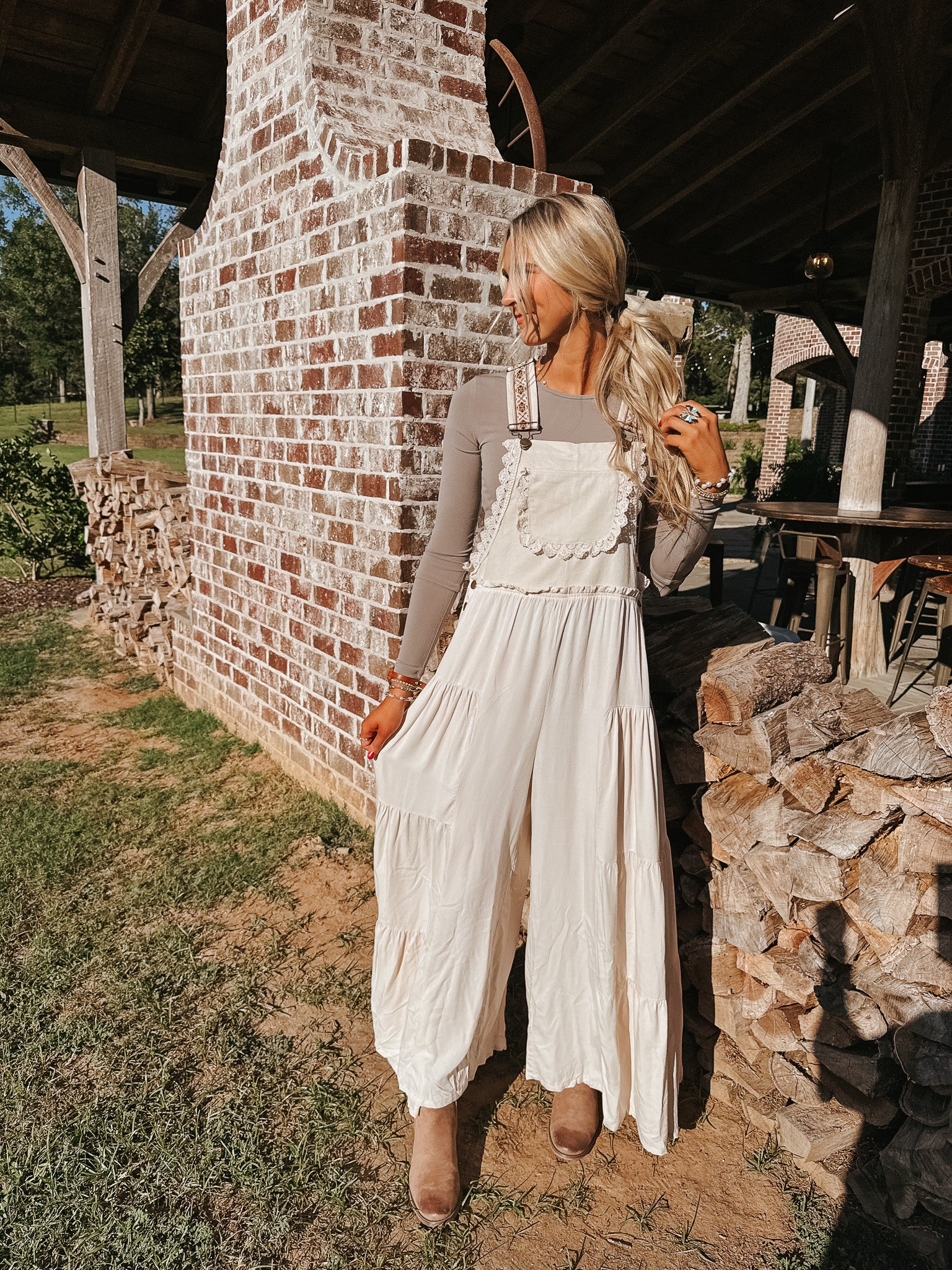 Free & True Oatmeal Jumpsuit