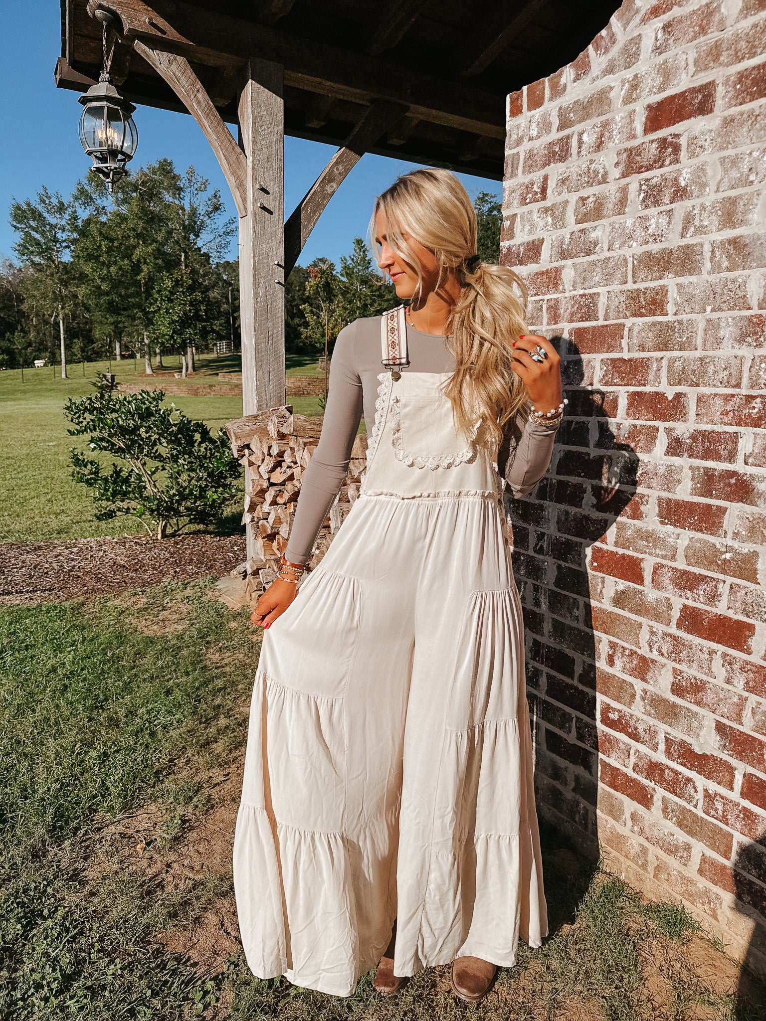 Free & True Oatmeal Jumpsuit