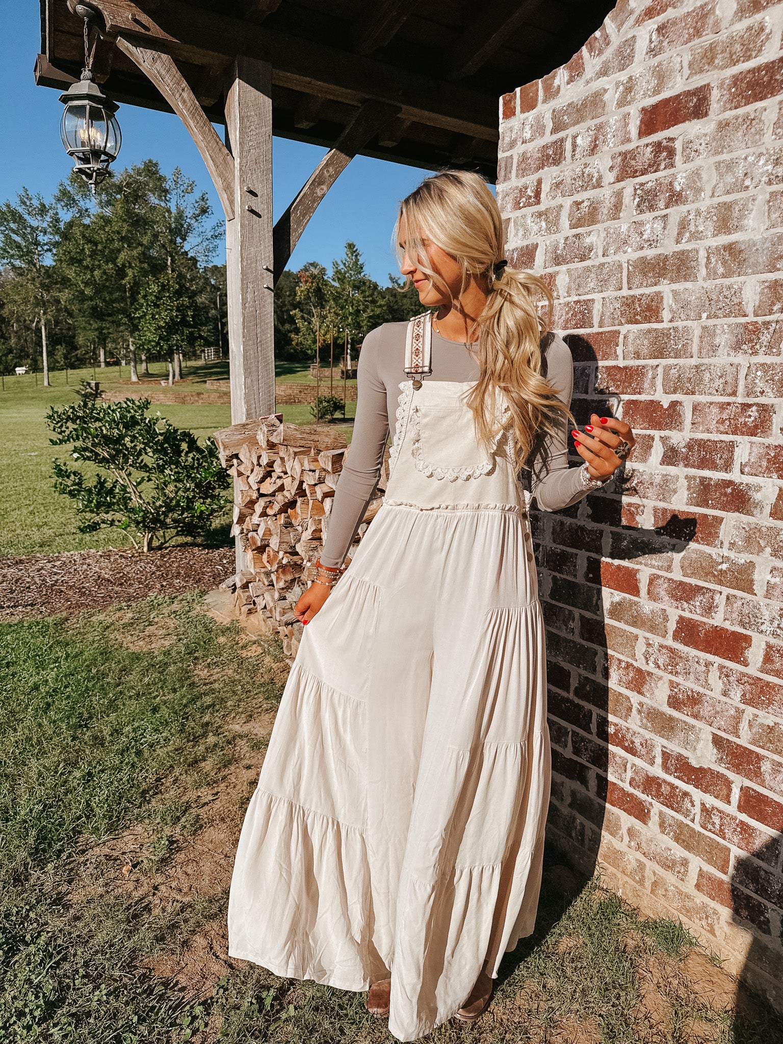 Free & True Oatmeal Jumpsuit