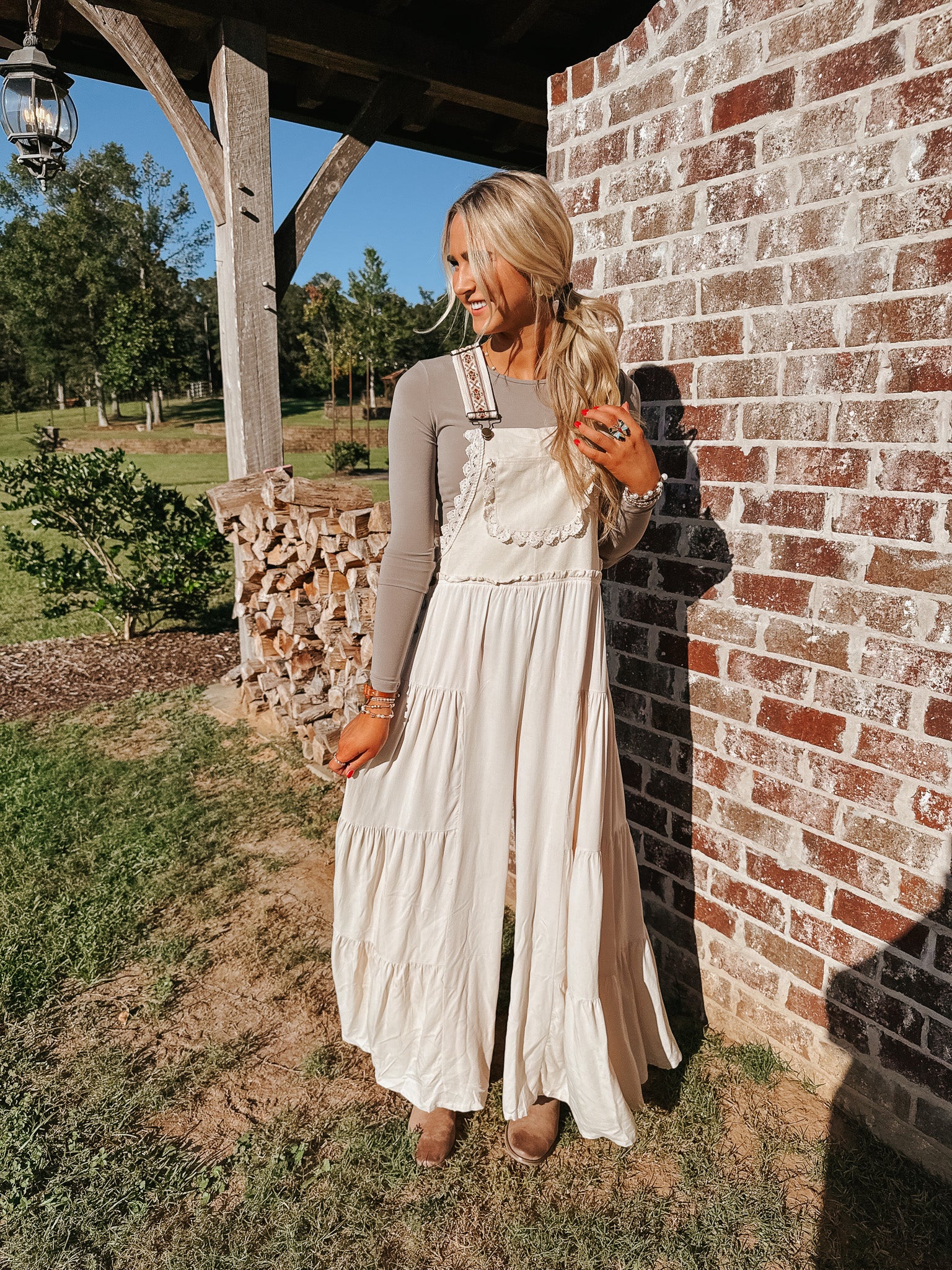 Free & True Oatmeal Jumpsuit