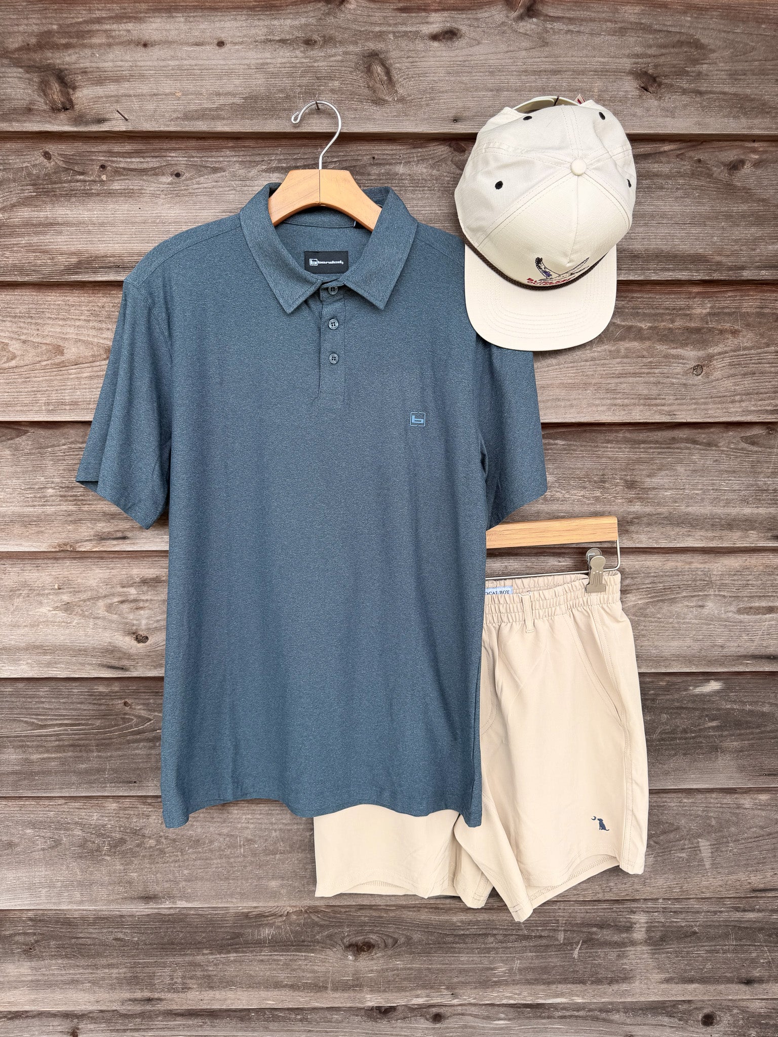Banded Essential Polo in Oceanview