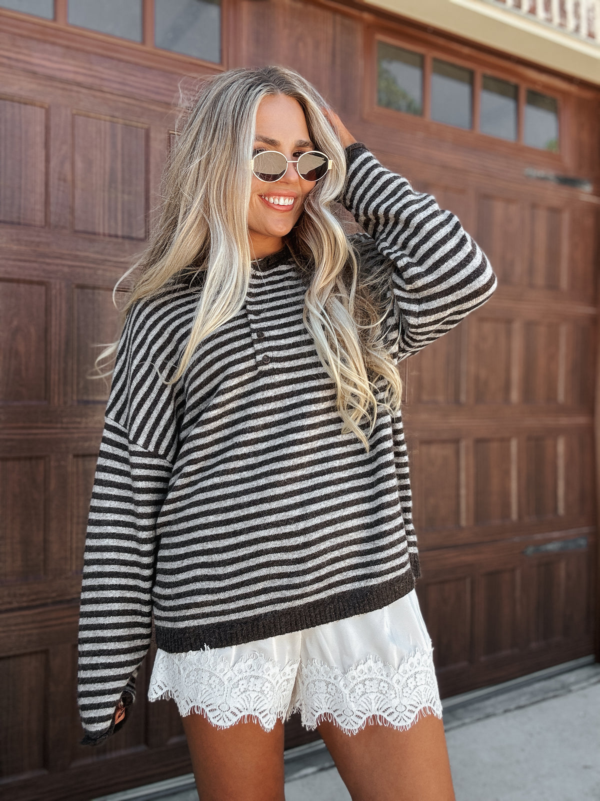 Warm Welcome Knit Top in Brown