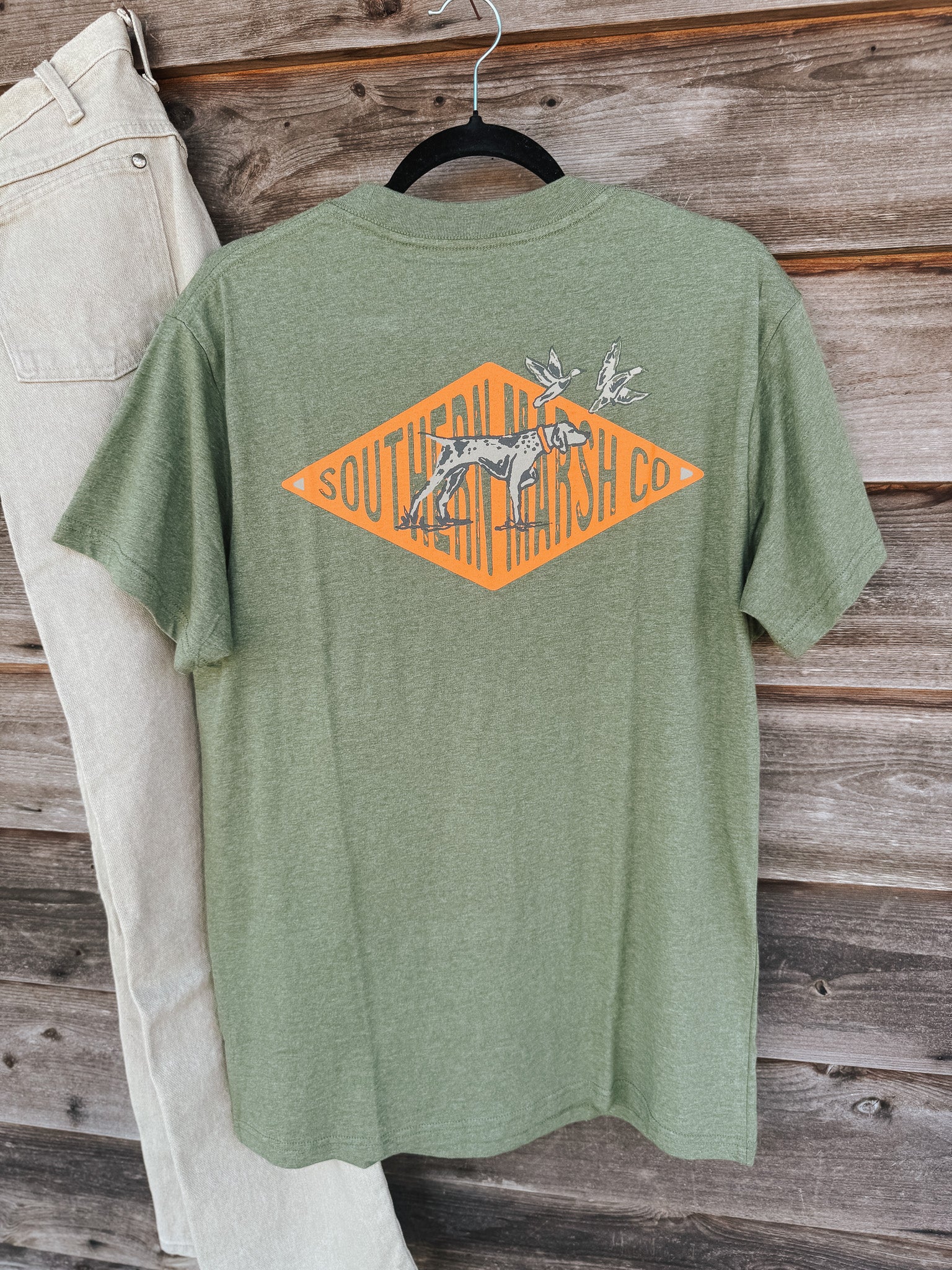 Men's Southern Marsh Classic Pointer T-Shirt in Washed Dark Green