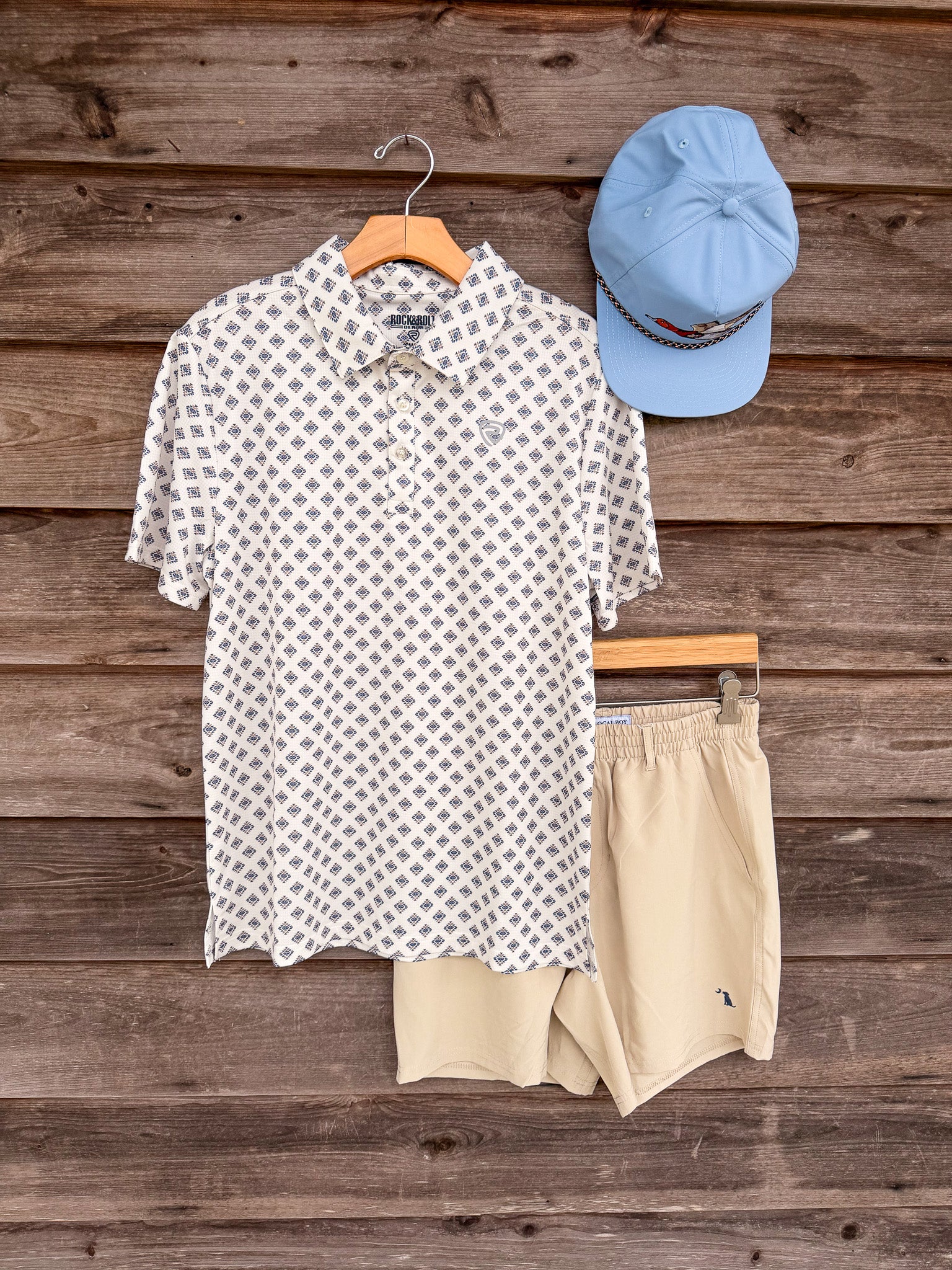 Rock & Roll Men's Mini Aztec Geo Print Polo