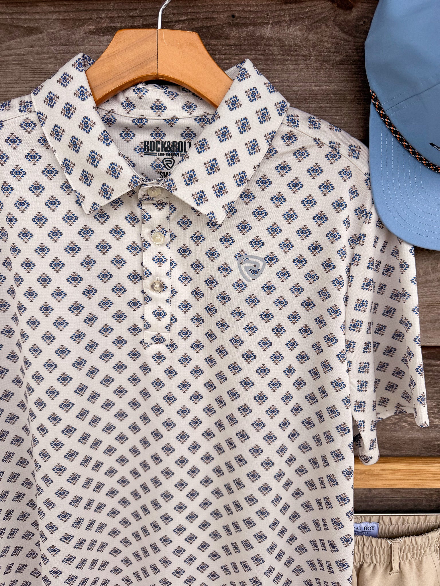 Rock & Roll Men's Mini Aztec Geo Print Polo