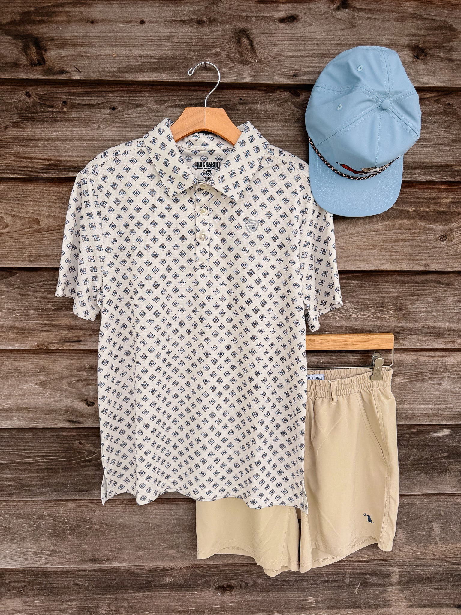 Rock & Roll Men's Mini Aztec Geo Print Polo