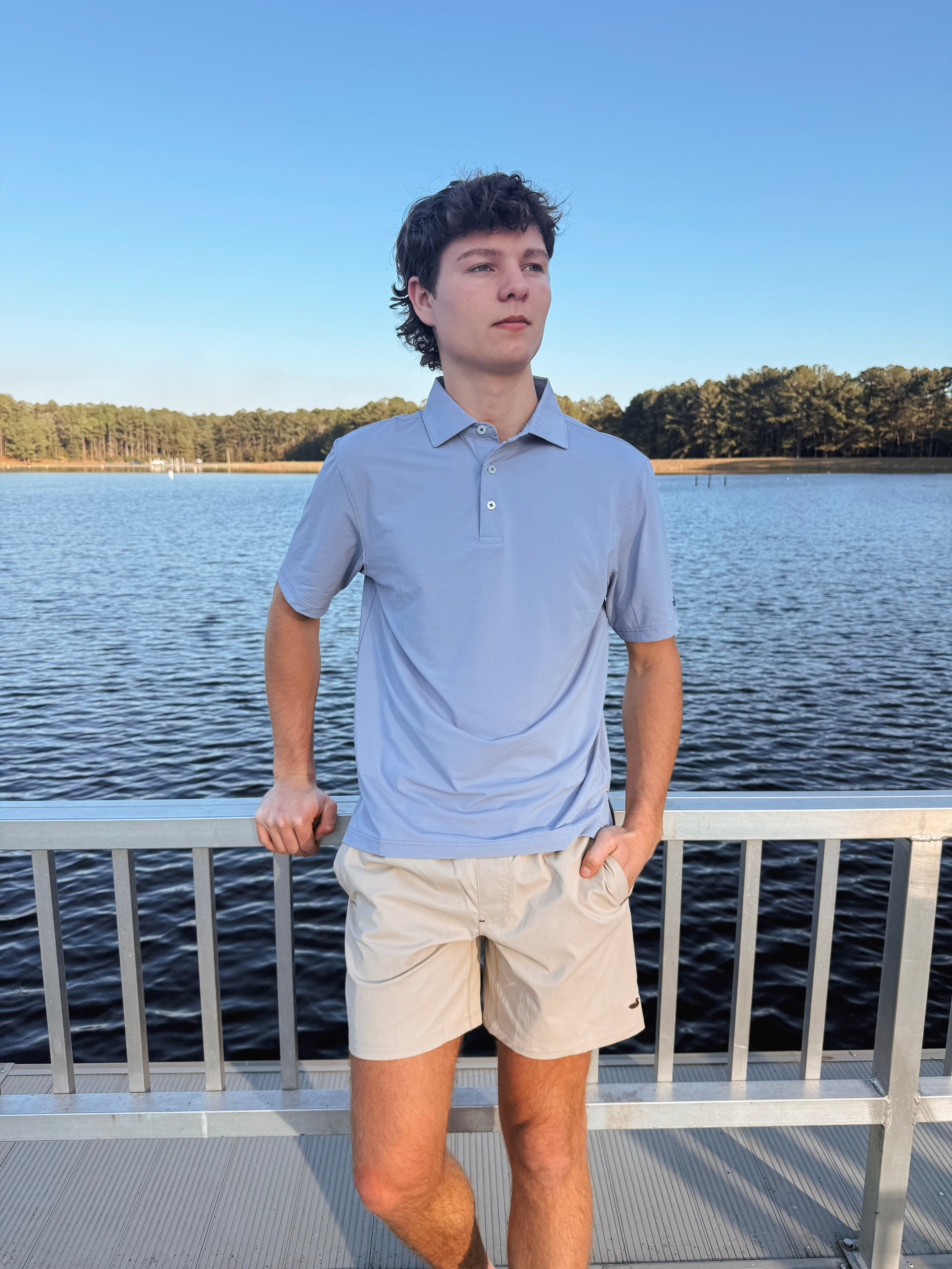 Southern Marsh Santa Clara Performance Polo in Washed Slate