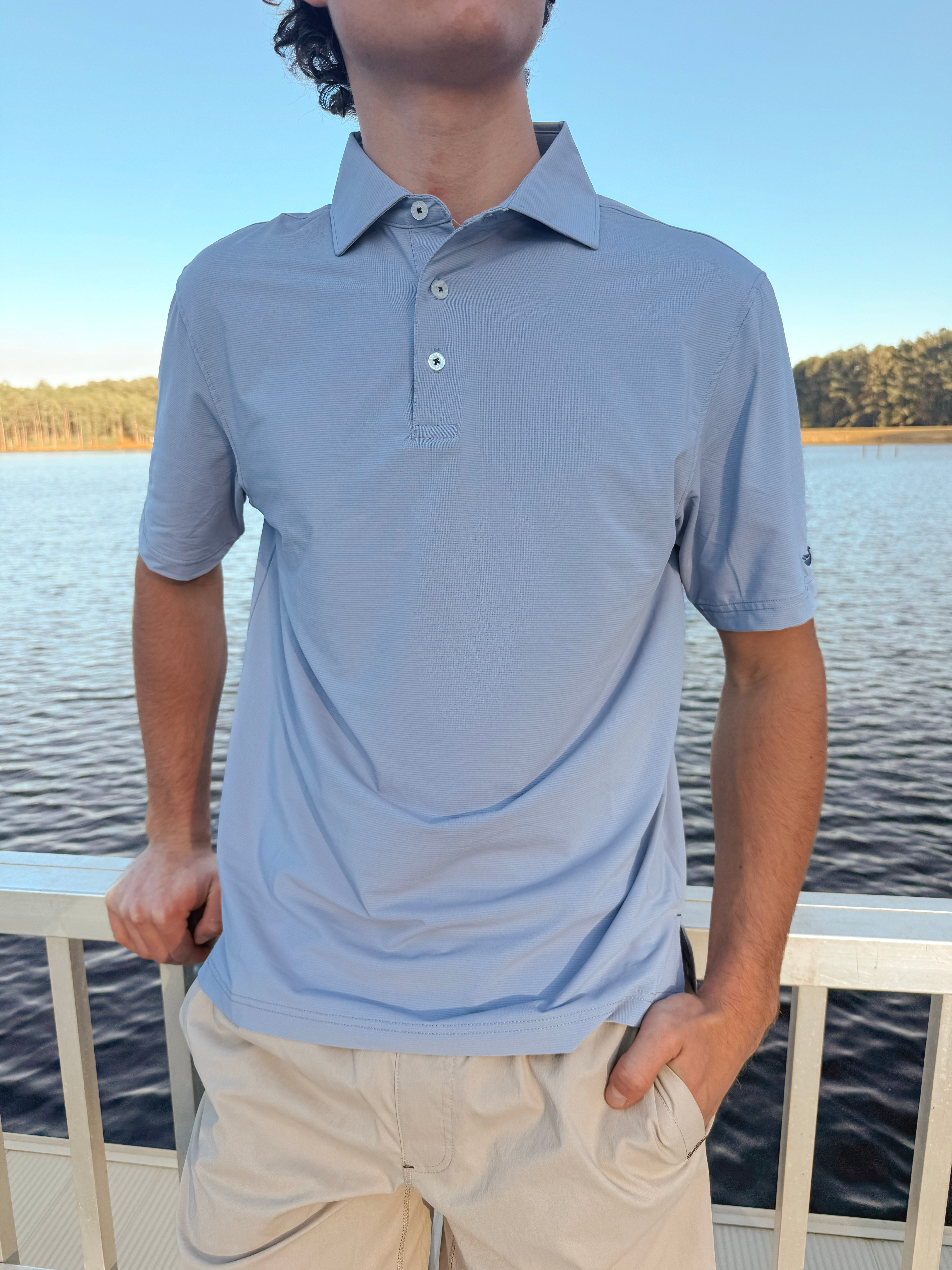 Southern Marsh Santa Clara Performance Polo in Washed Slate