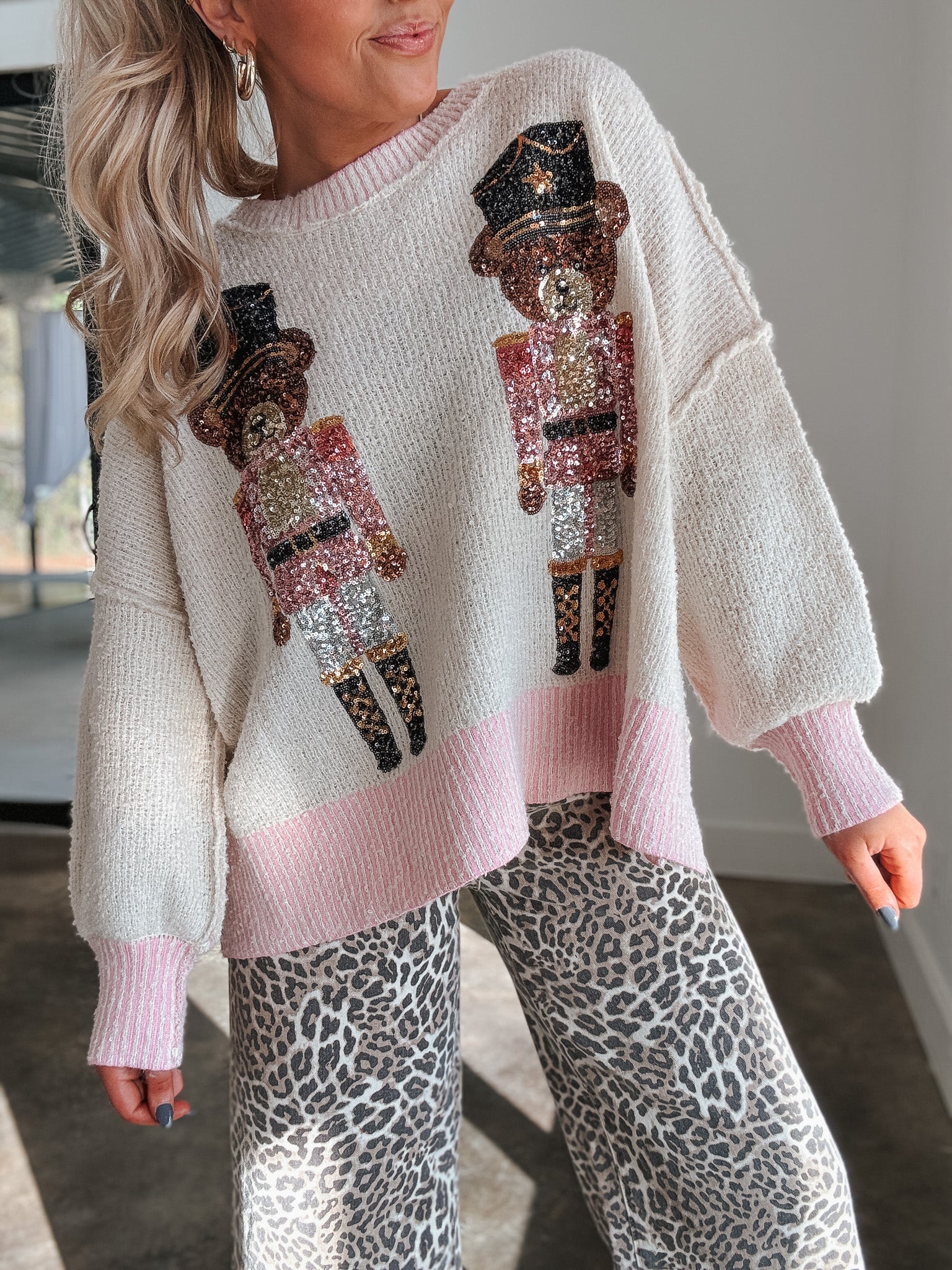 Beary Festive Sequin Sweater