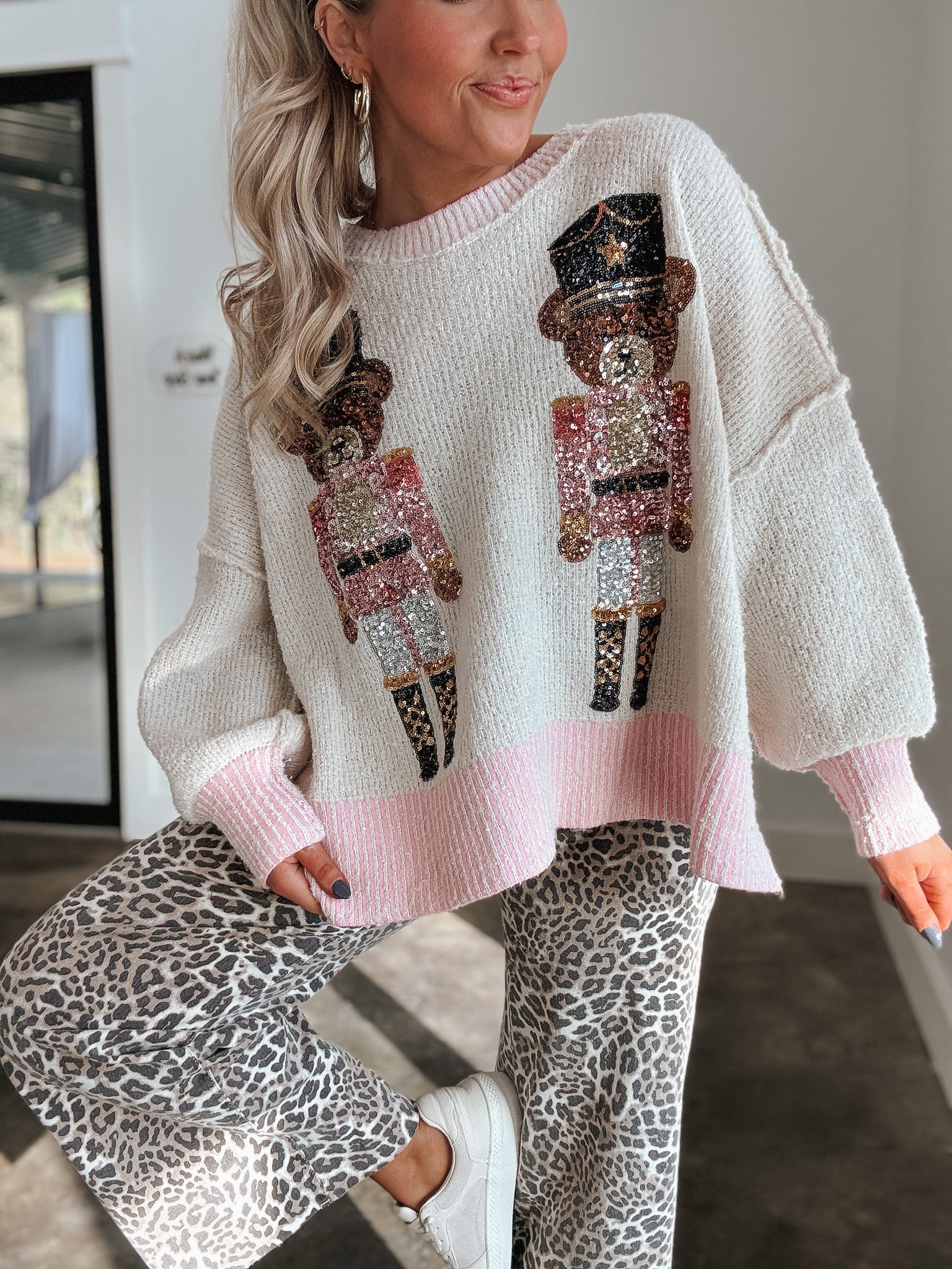 Beary Festive Sequin Sweater