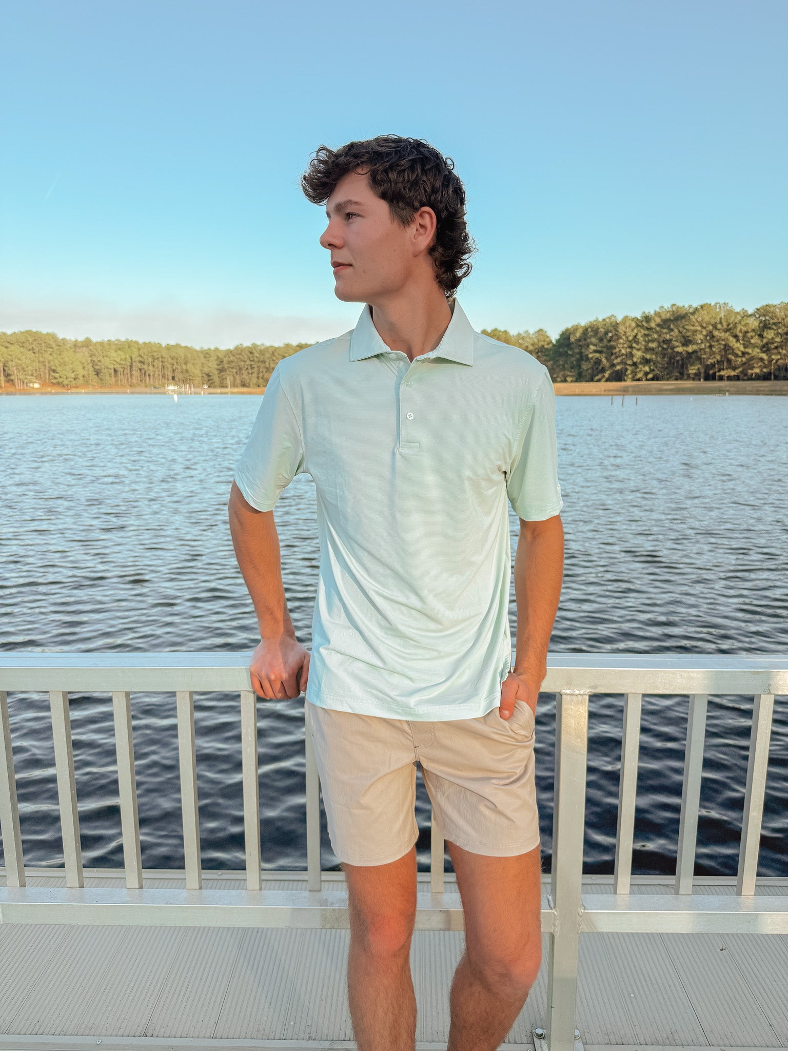 Southern Marsh Santa Clara Performance Polo in Honeydew