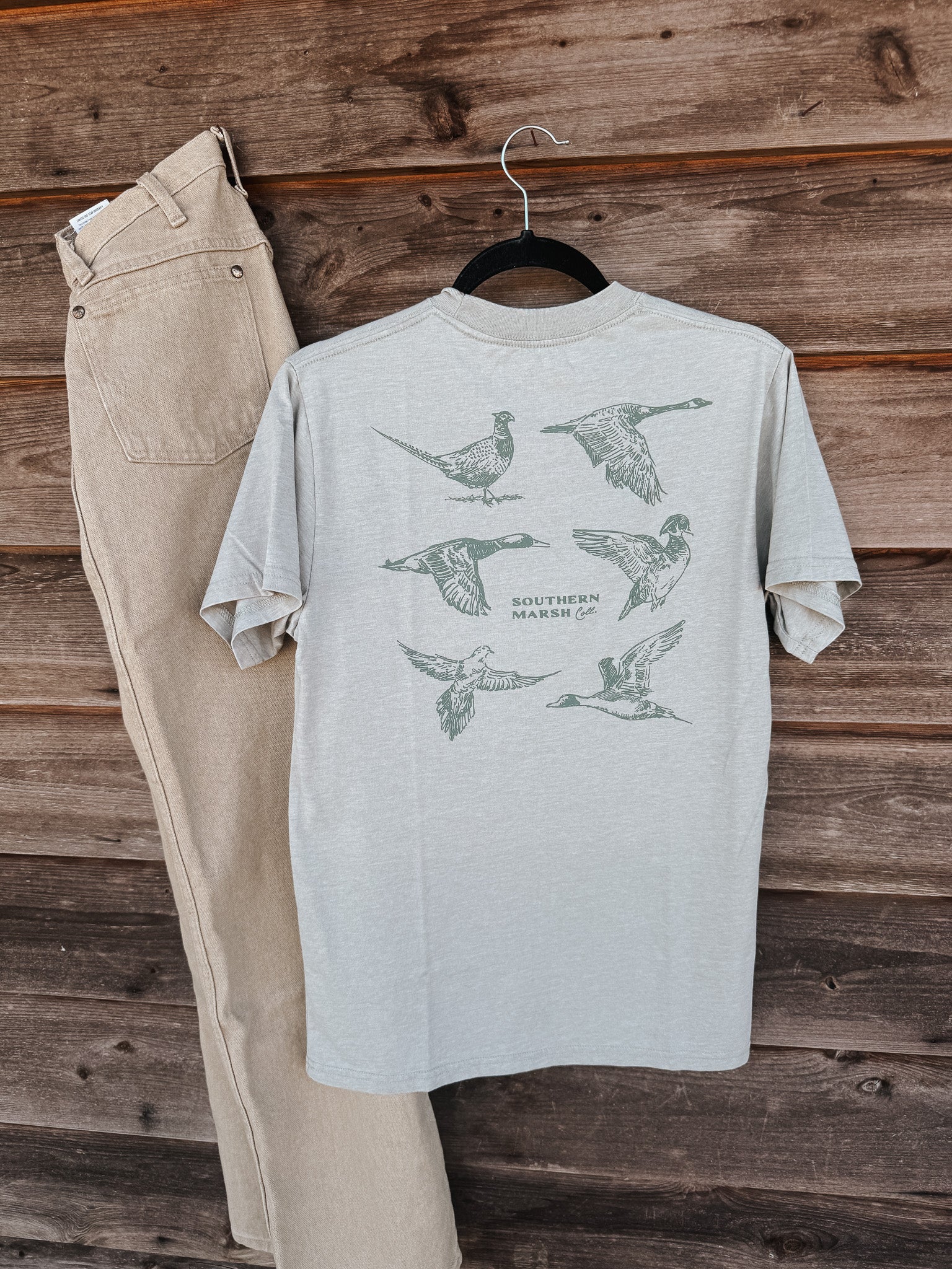 Men's Southern Marsh SEAWASH Field Sketches T-Shirt in Light Gray