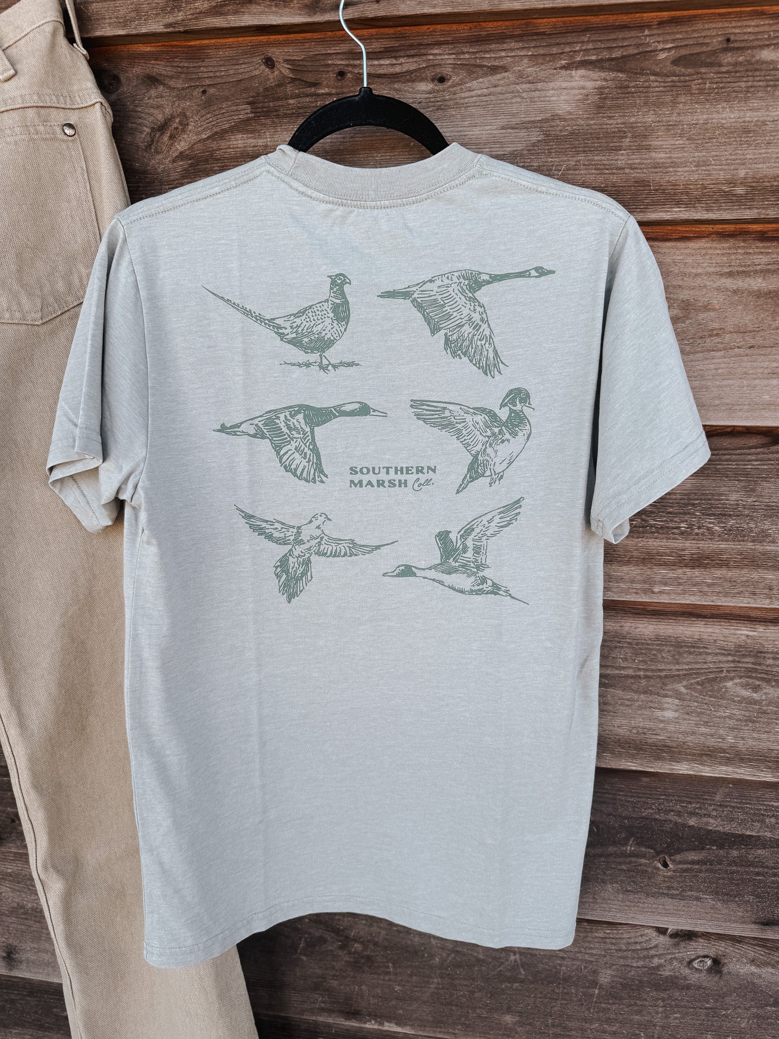 Men's Southern Marsh SEAWASH Field Sketches T-Shirt in Light Gray
