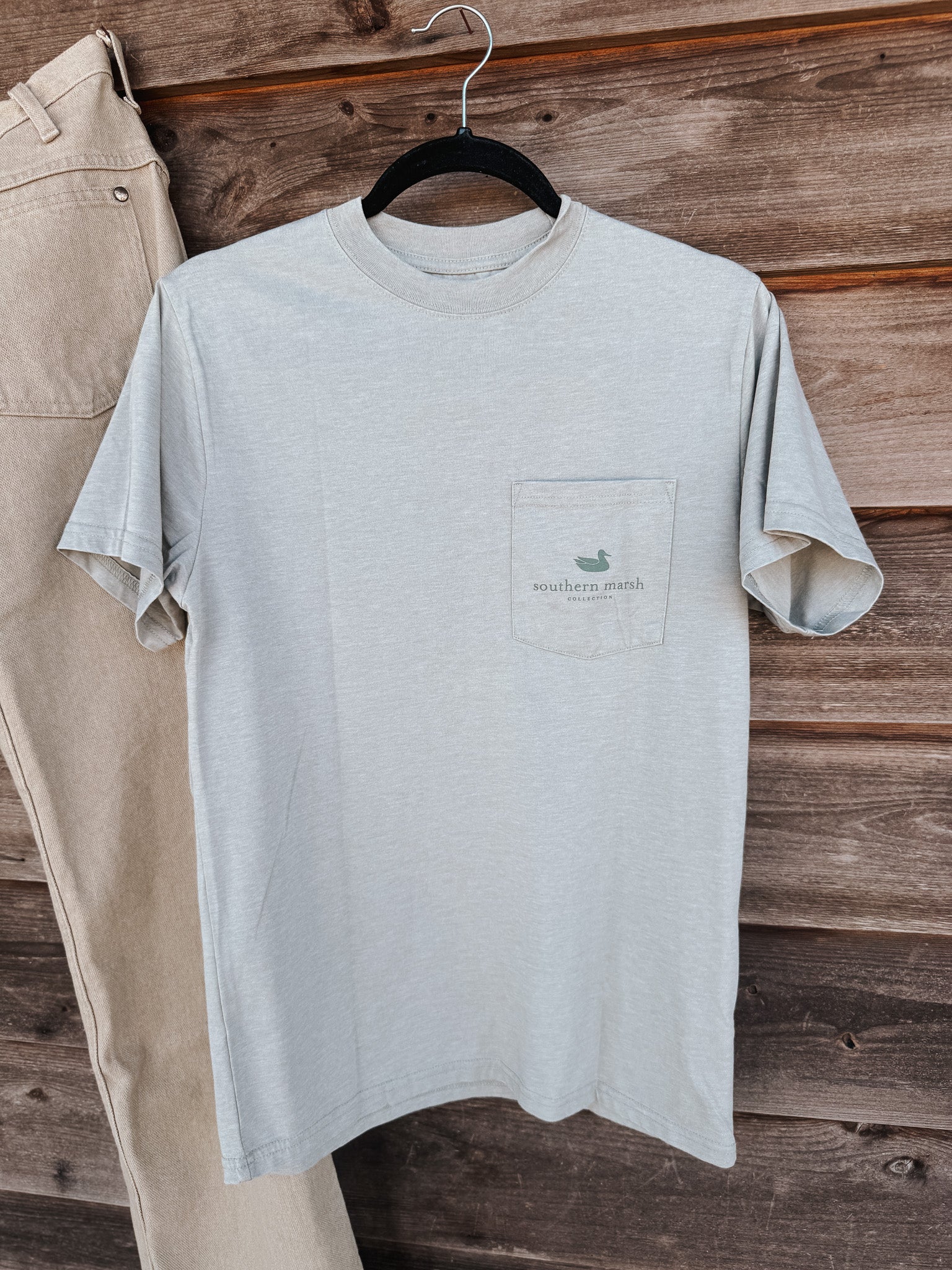 Men's Southern Marsh SEAWASH Field Sketches T-Shirt in Light Gray