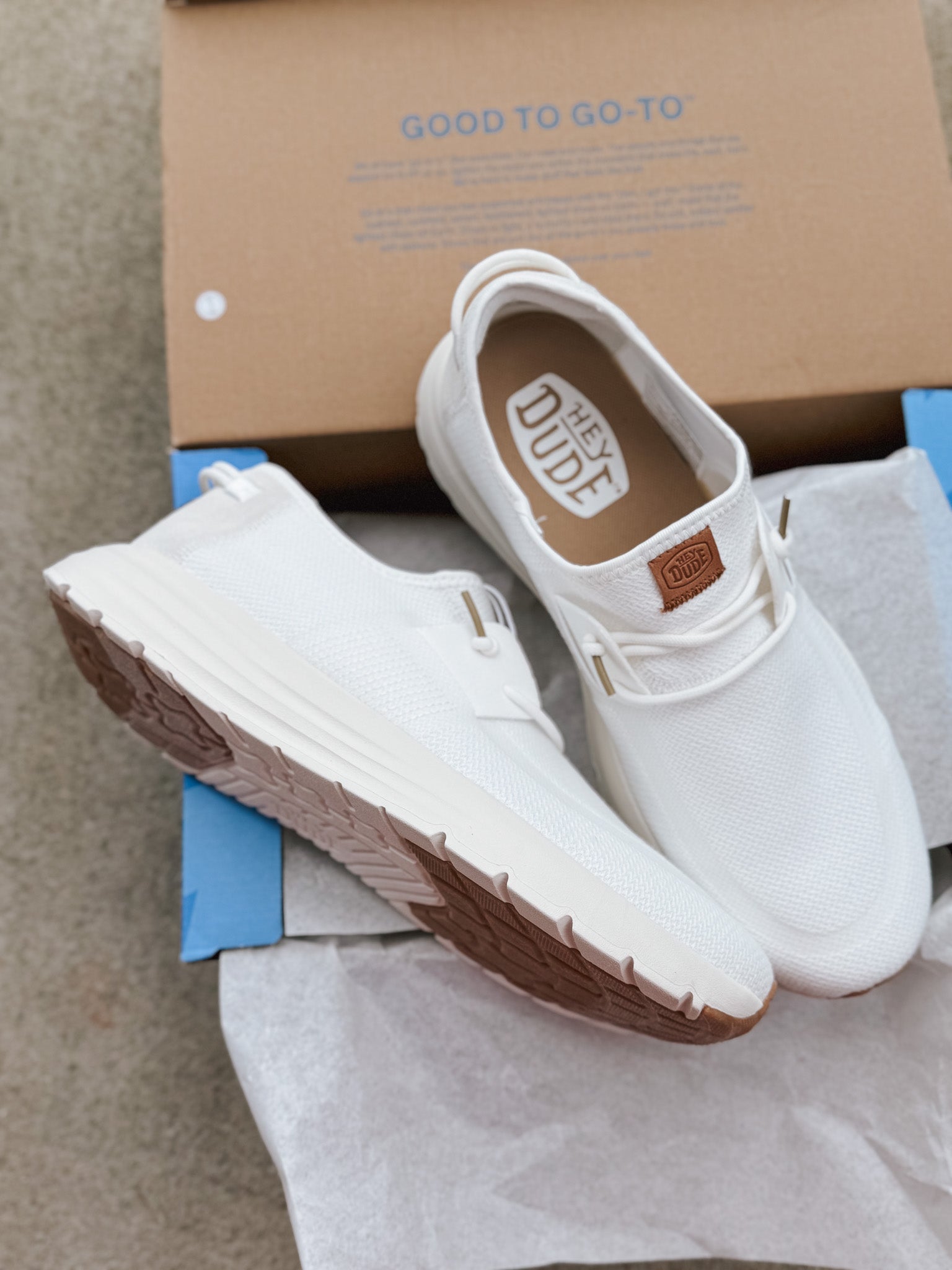**tagged wrong**Men's Hey Dude Sirocco Neutrals White/White