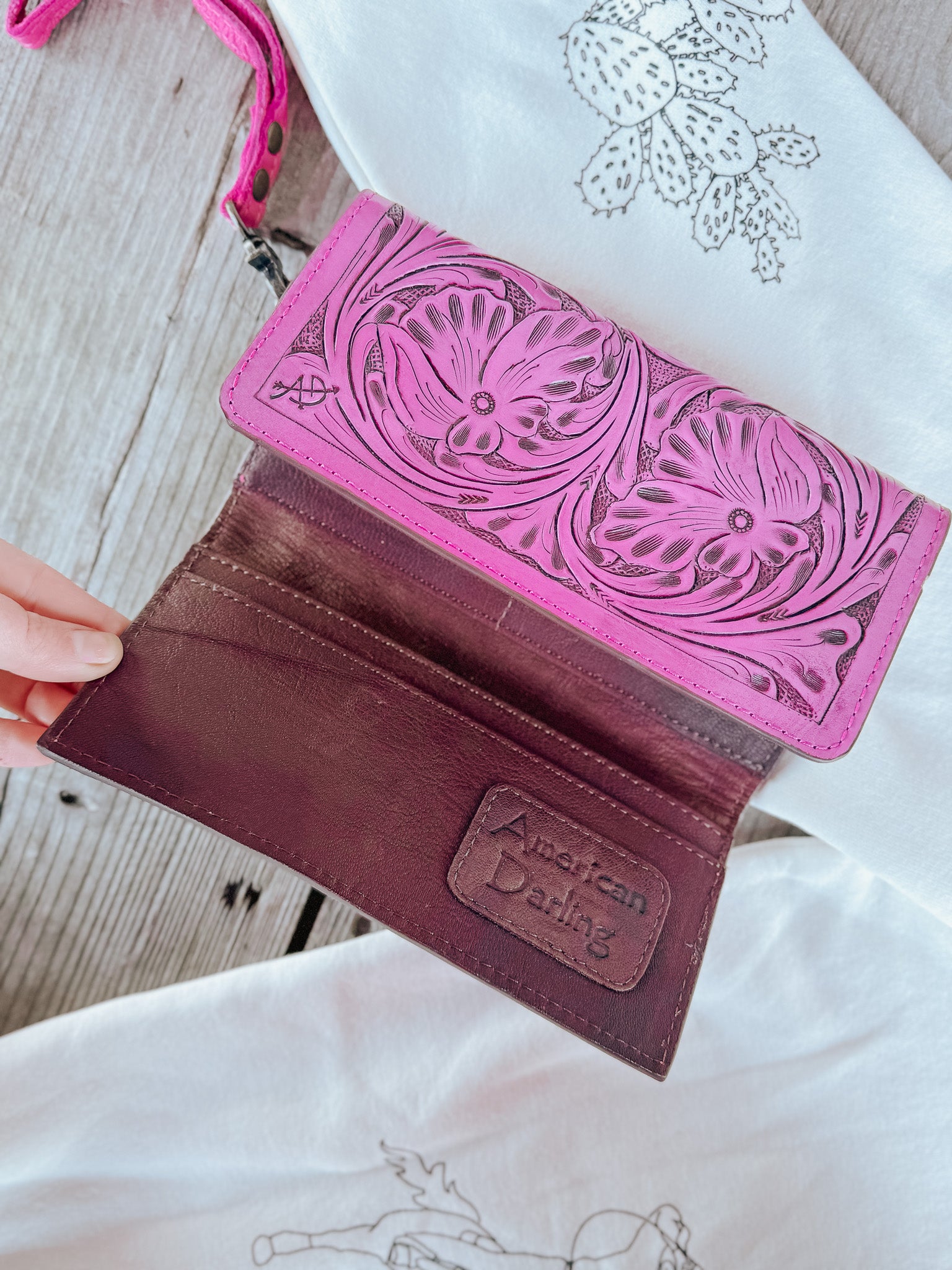 American Darling Pink Tulled Wallet