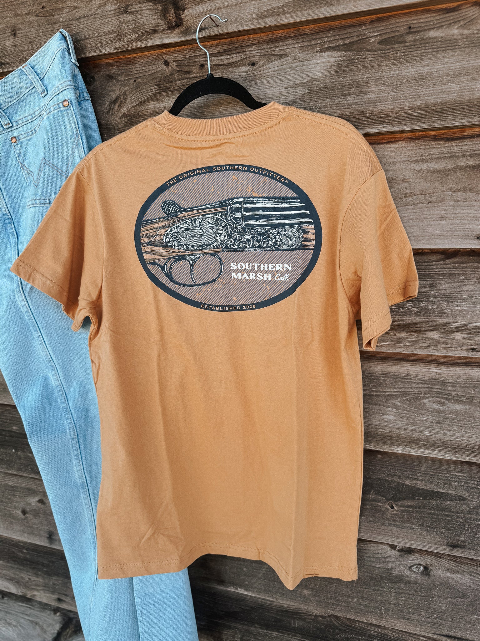Men's Southern Marsh Heritage Engraved T-Shirt in Camel