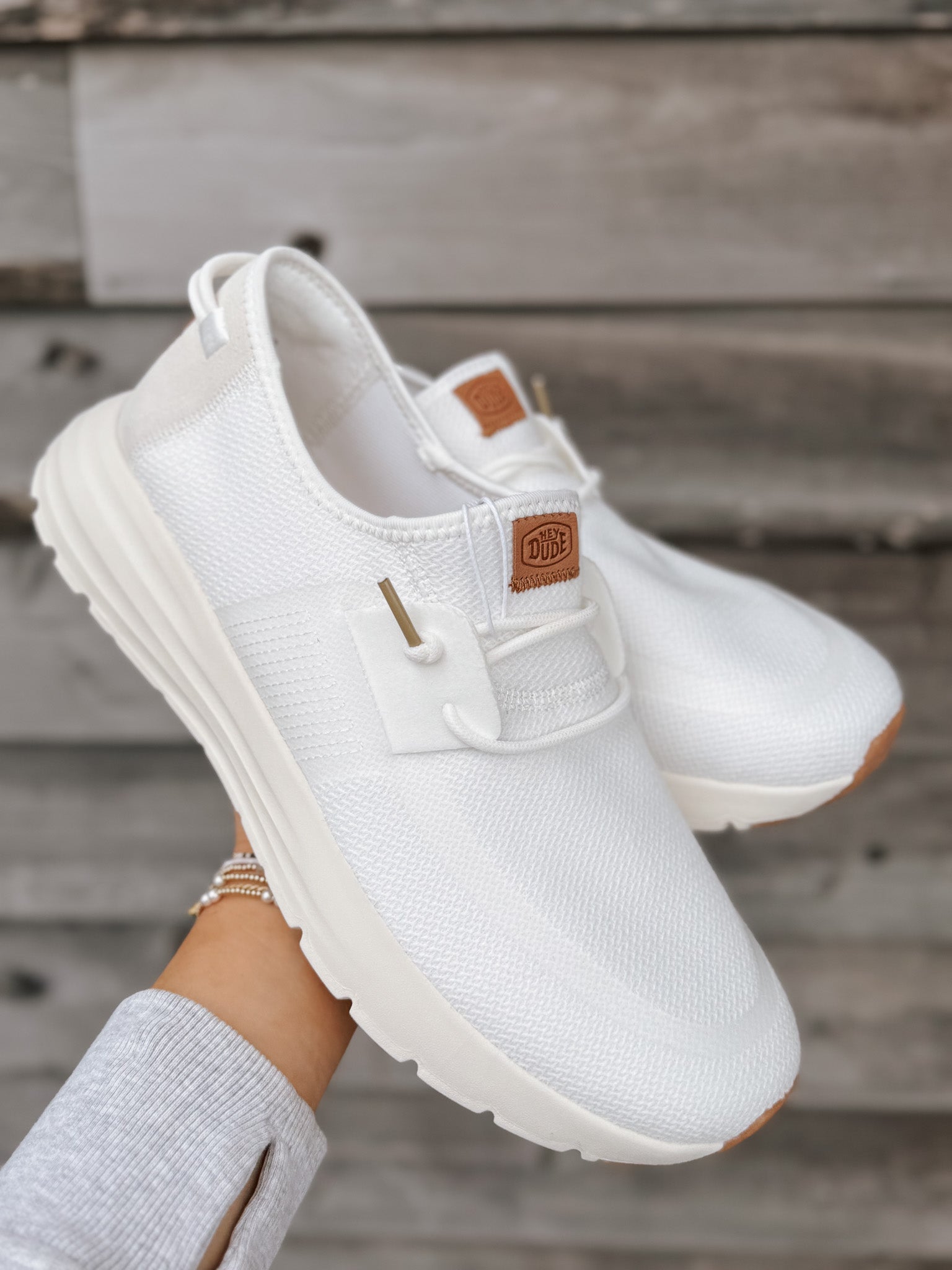 **tagged wrong**Men's Hey Dude Sirocco Neutrals White/White