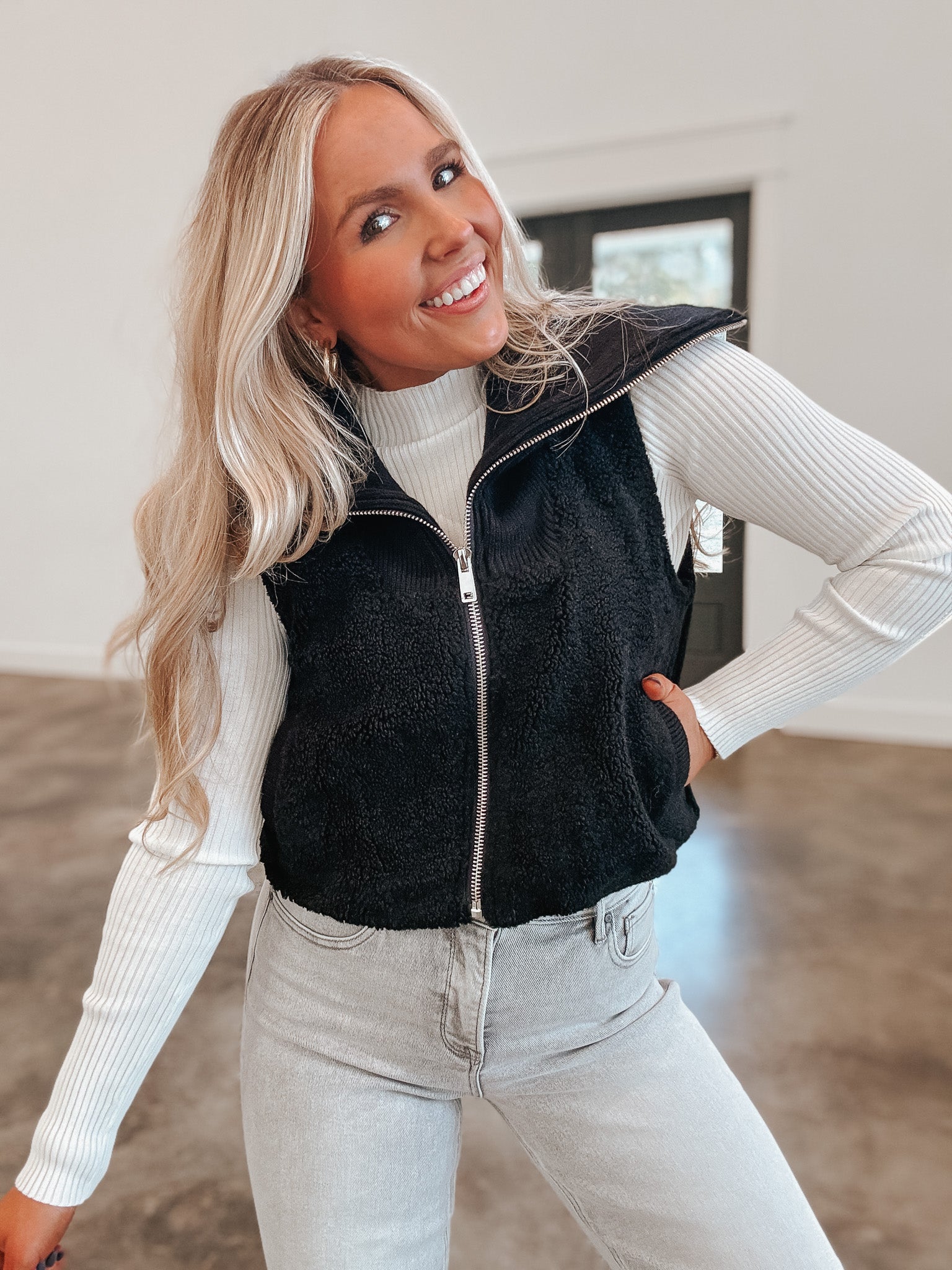Cabin Cozy Black Vest