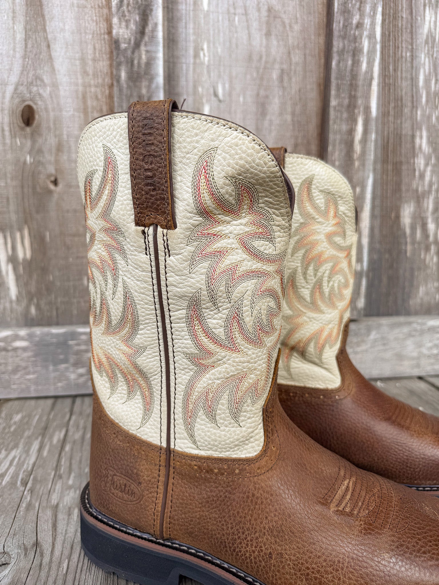 MEN'S JUSTIN DRILLER CREAM TOP WORK BOOT – Boot Country