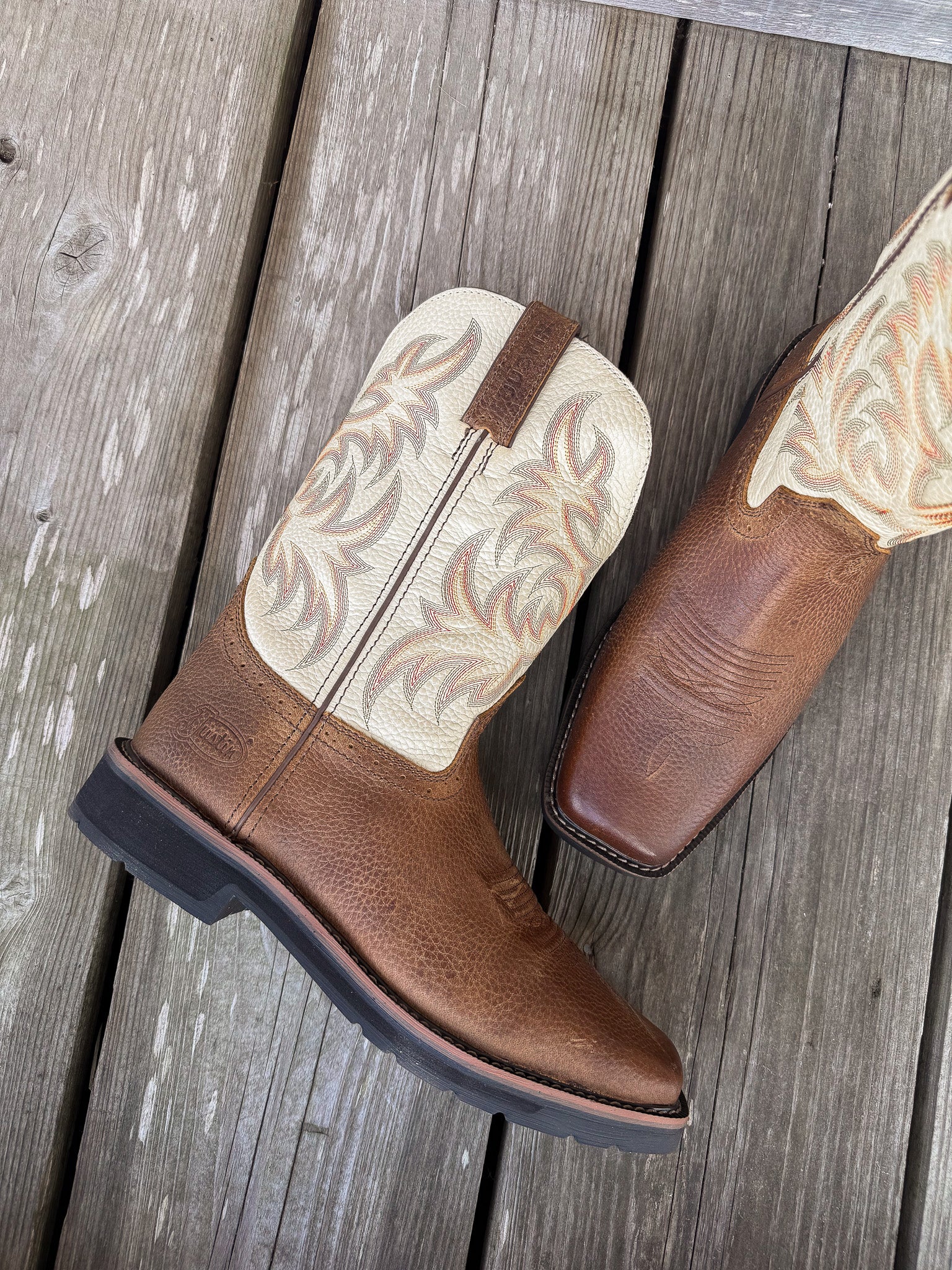 MEN'S JUSTIN DRILLER CREAM TOP WORK BOOT – Boot Country