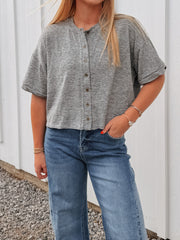 Easy Living Knit Button Top