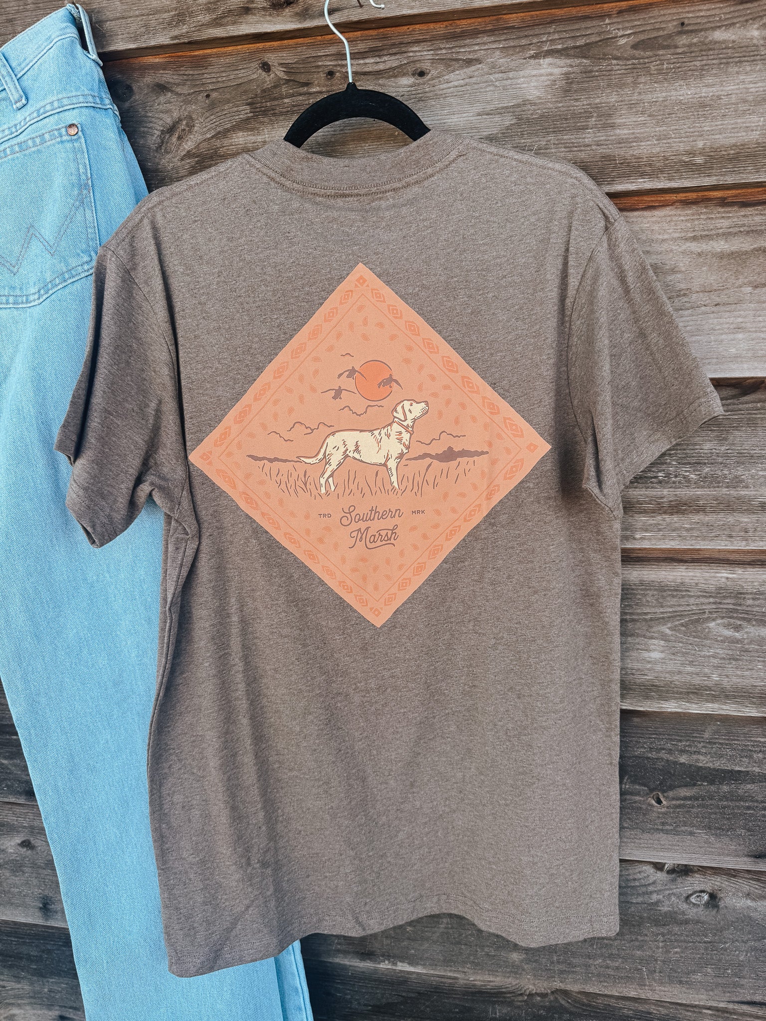 Men's Southern Marsh Bandana Best Friend T-Shirt in Washed Dark Shale