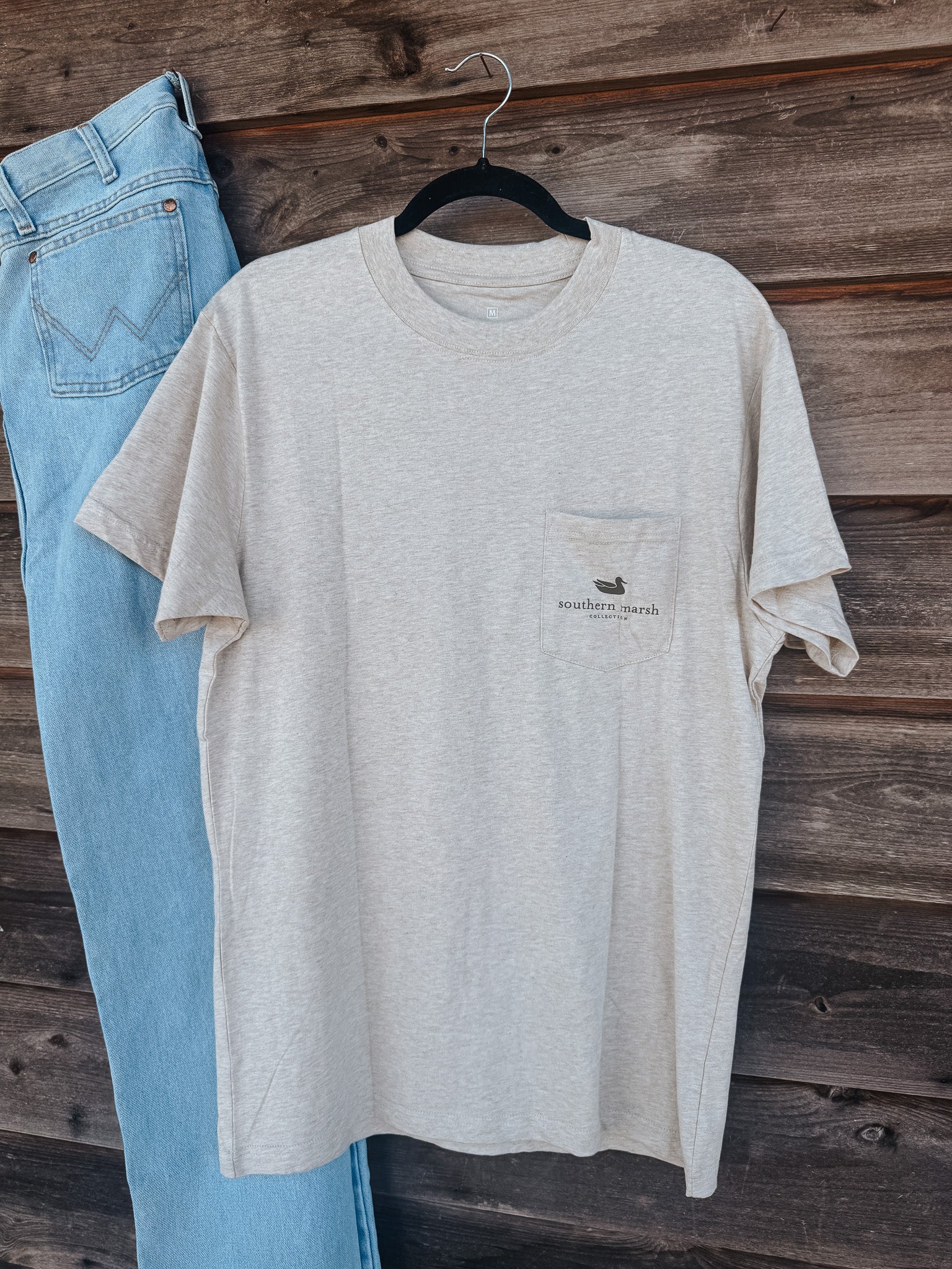 Men's Southern Marsh Vintage Duck Decoy Camo T-Shirt in Washed Oatmeal