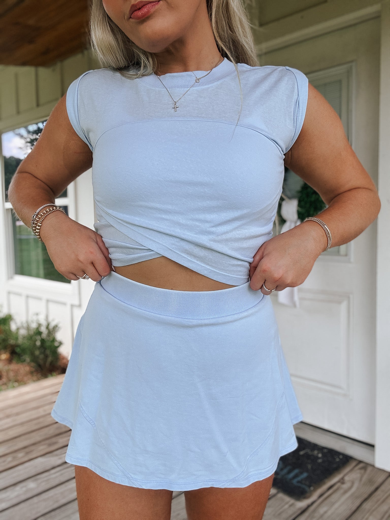 Court Crush Crossover Top in Blue