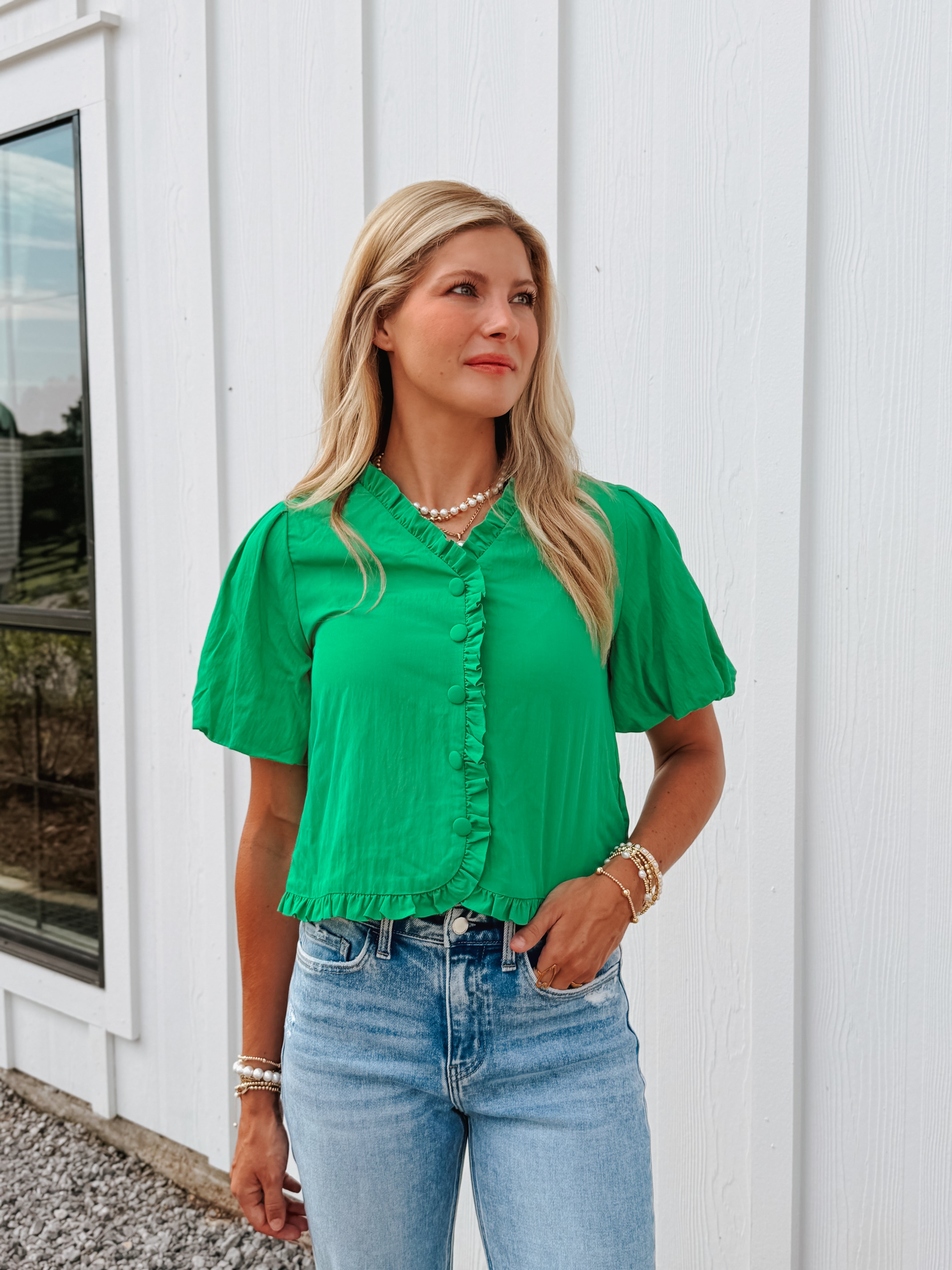 Everyday Charm Top in Green