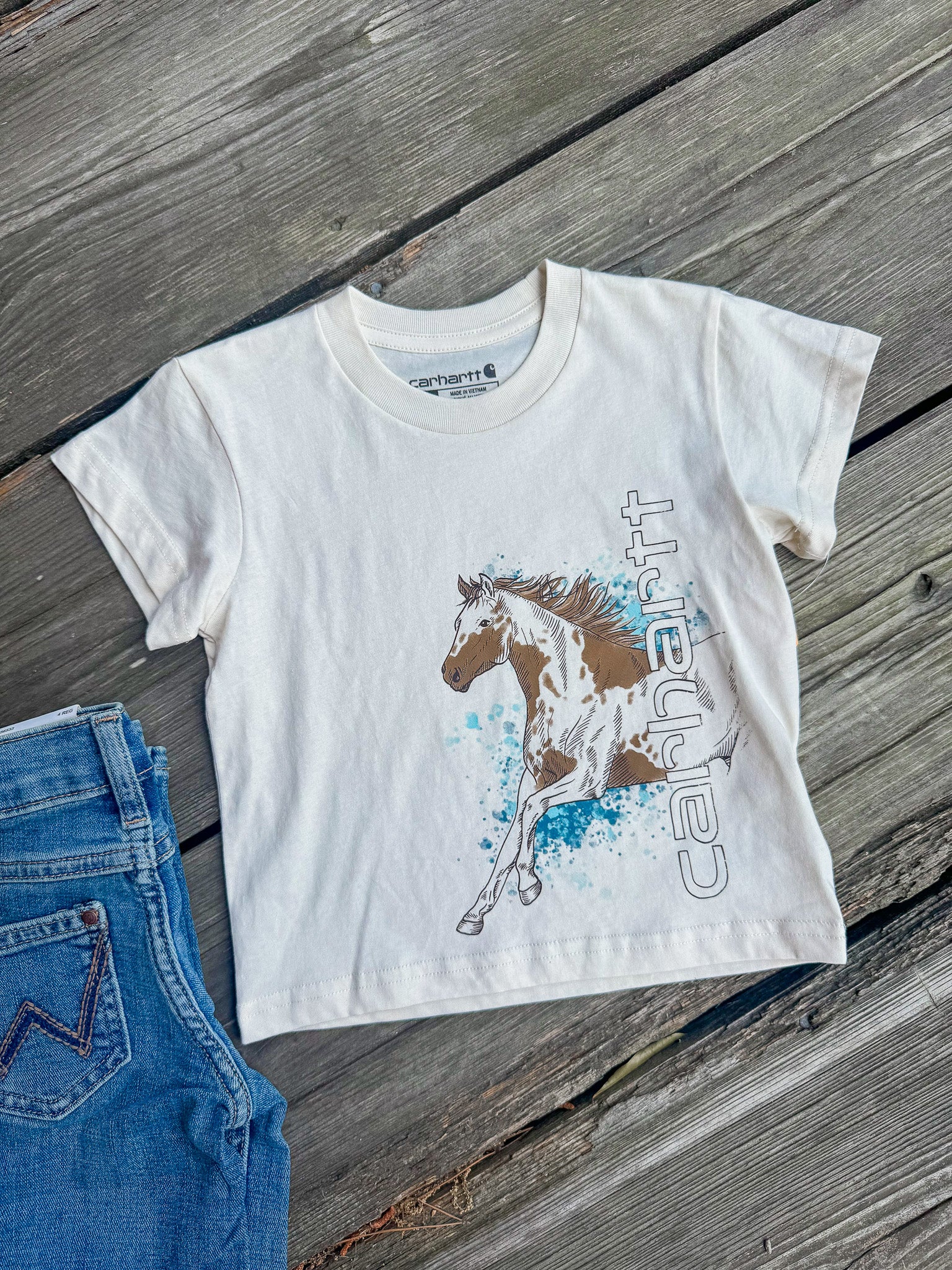 Toddler Carhartt Running Horse T-Shirt in Turtledove