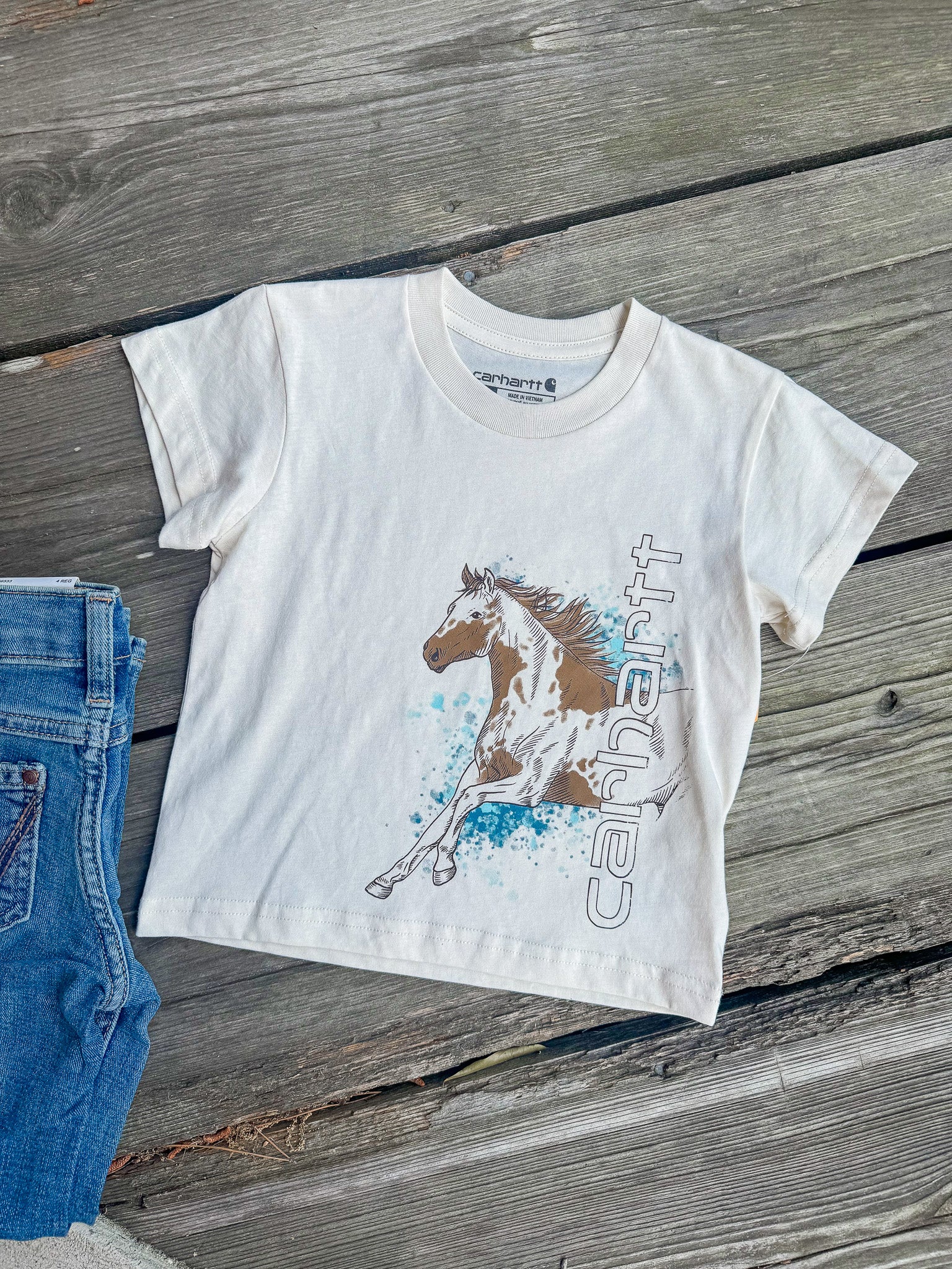 Toddler Carhartt Running Horse T-Shirt in Turtledove