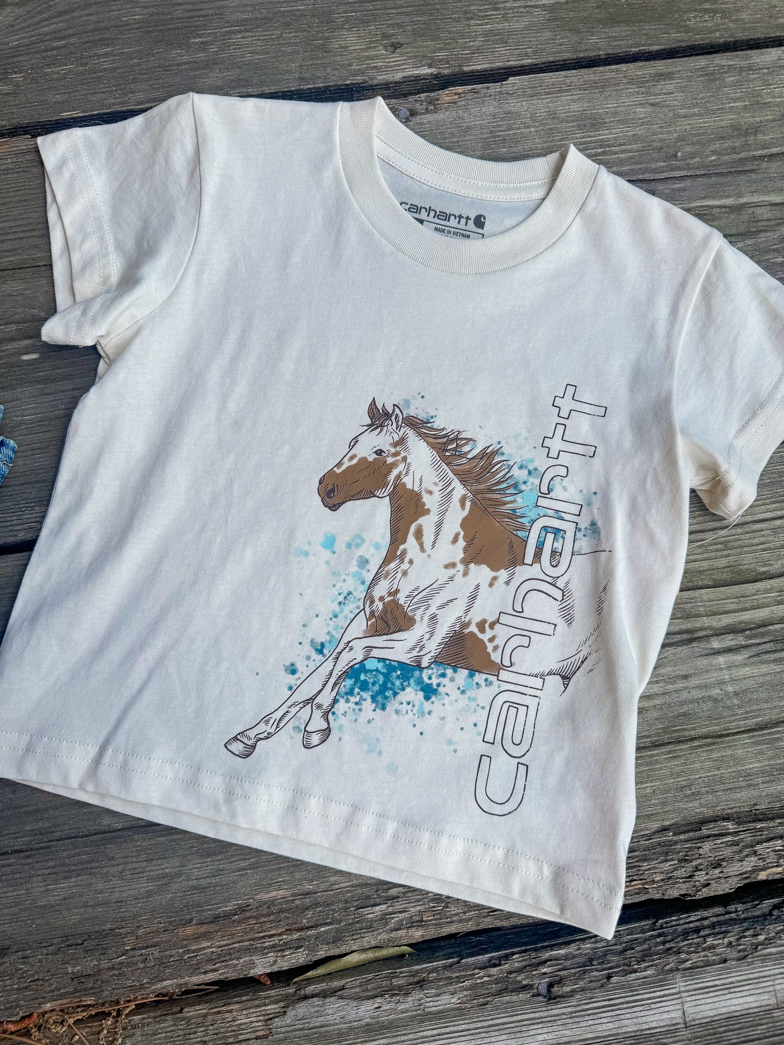 Toddler Carhartt Running Horse T-Shirt in Turtledove