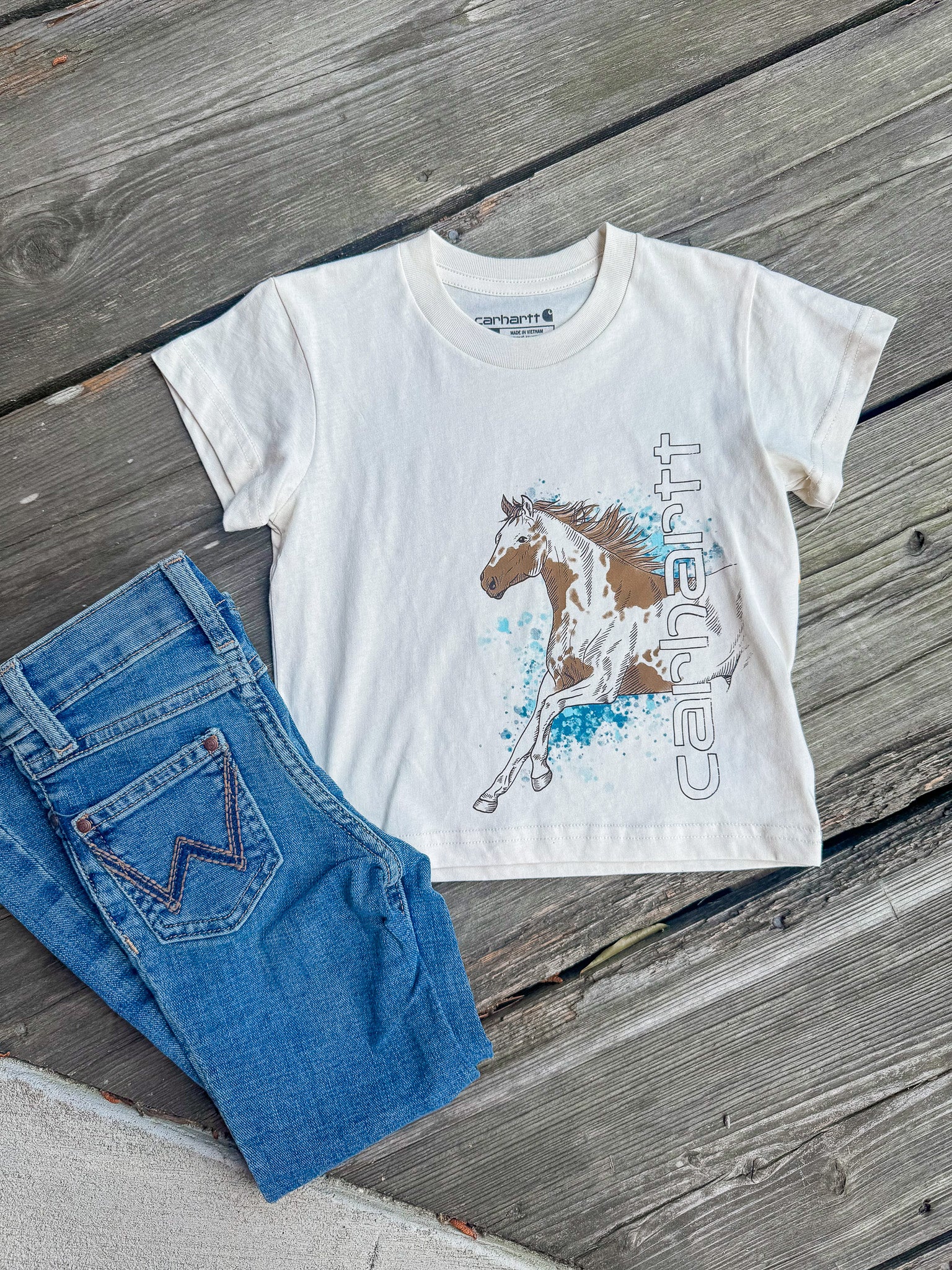 Toddler Carhartt Running Horse T-Shirt in Turtledove