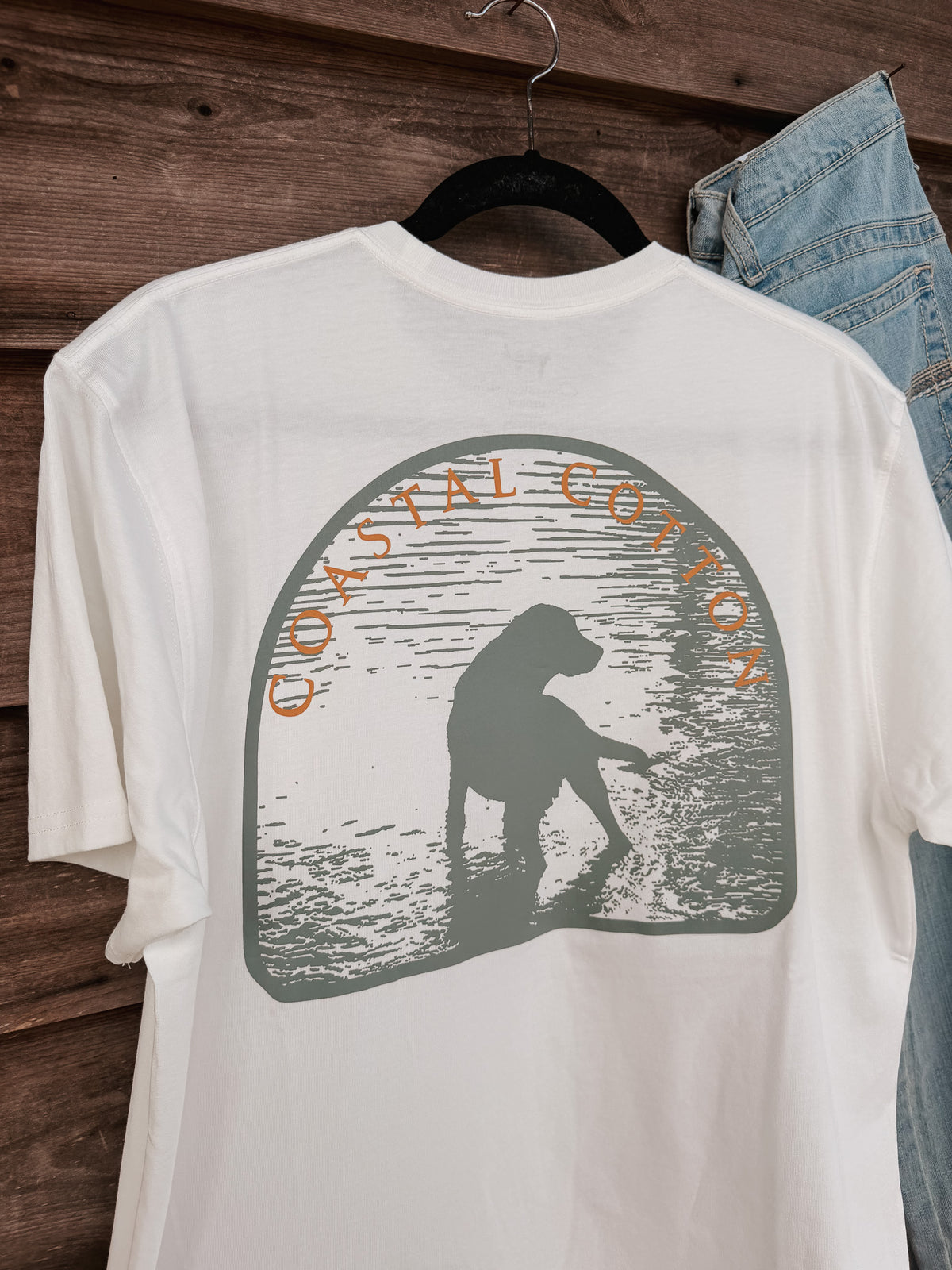 Coastal Cotton Dog Logo T-Shirt in Bone