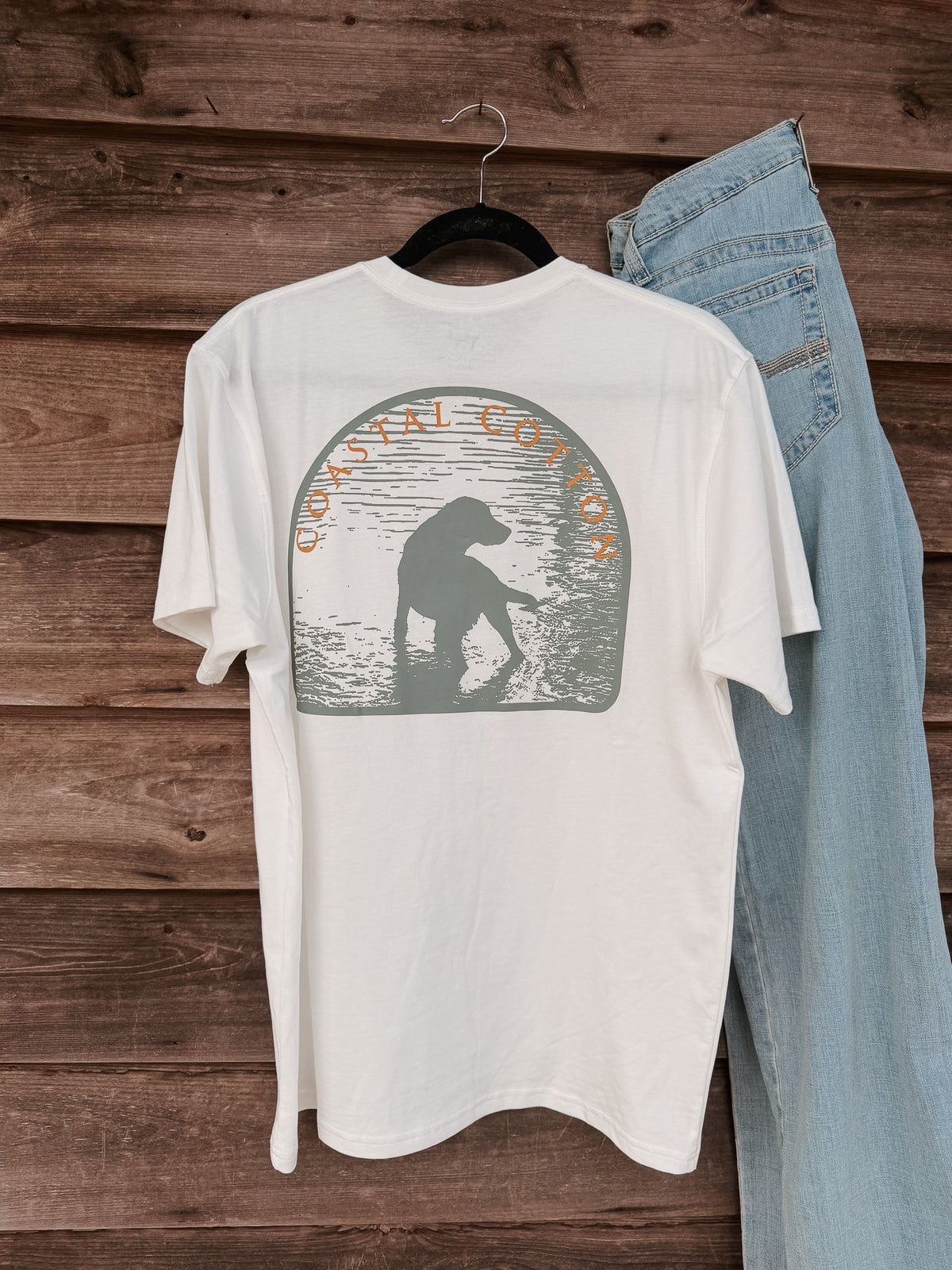 Coastal Cotton Dog Logo T-Shirt in Bone