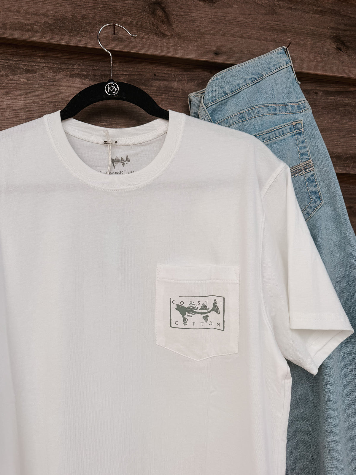 Coastal Cotton Dog Logo T-Shirt in Bone