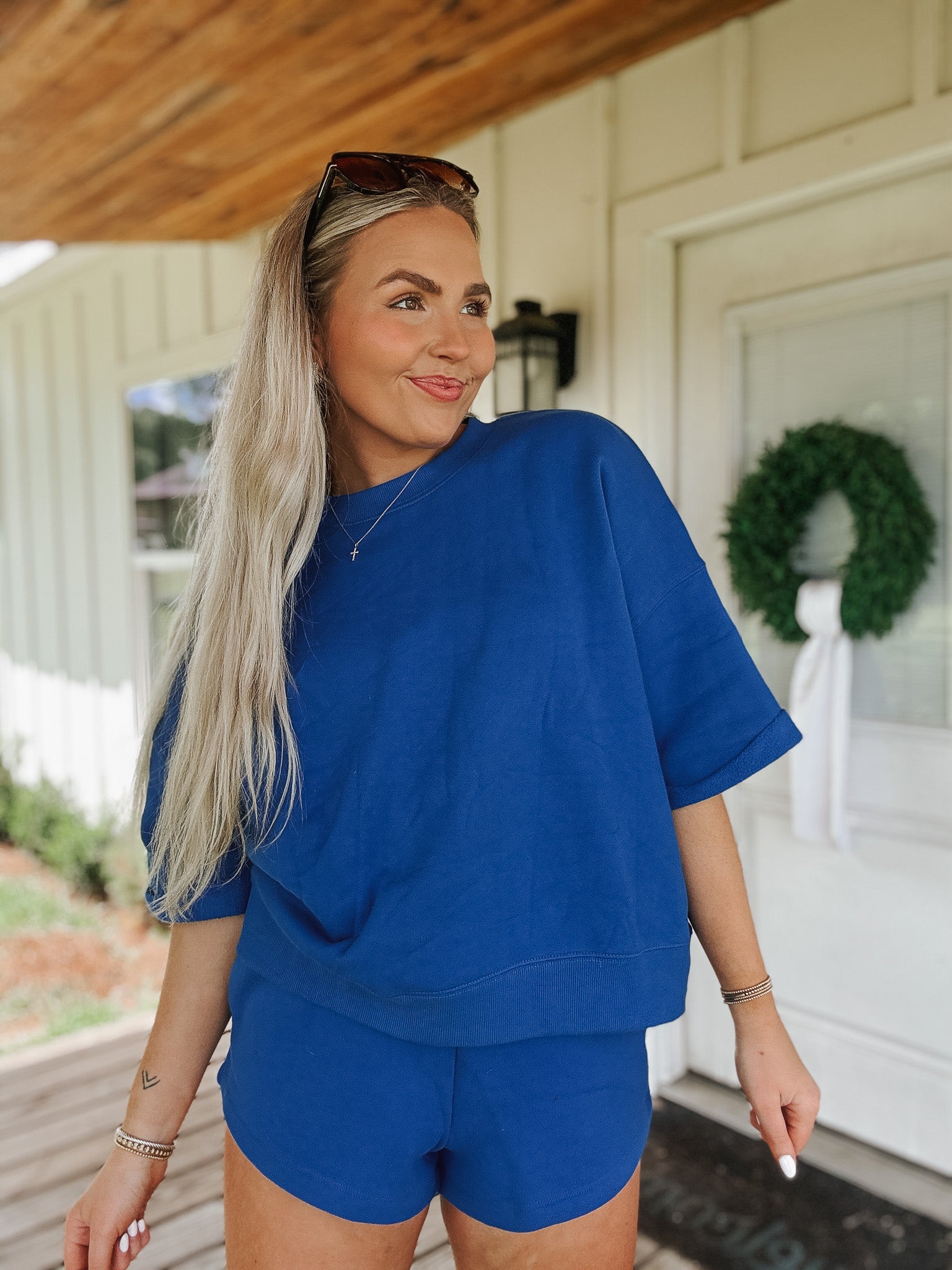 Comfort in Malibu Sweat Set in Royal Blue