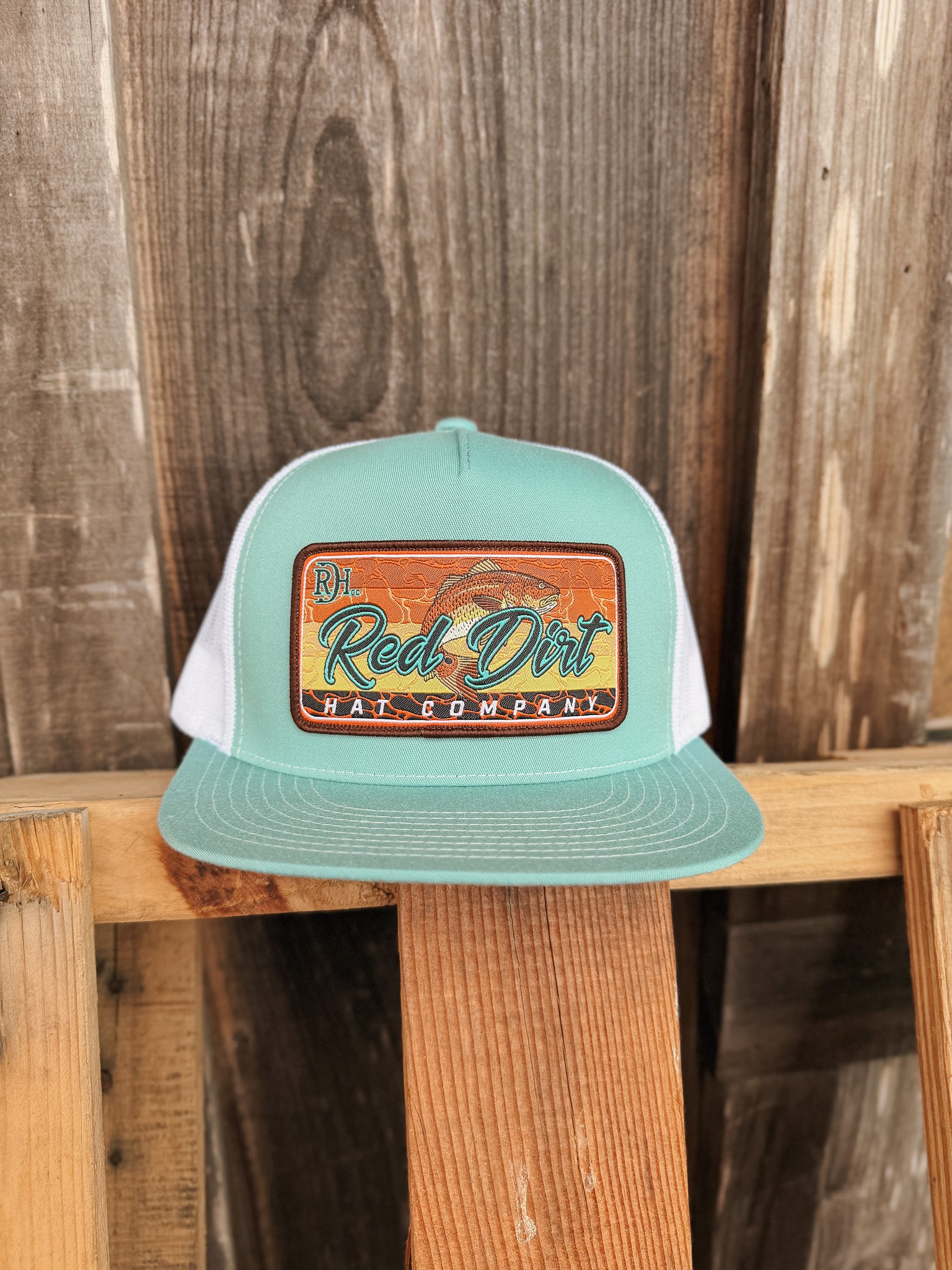 Men's Red Dirt Hat Co. Turquoise/White Cap