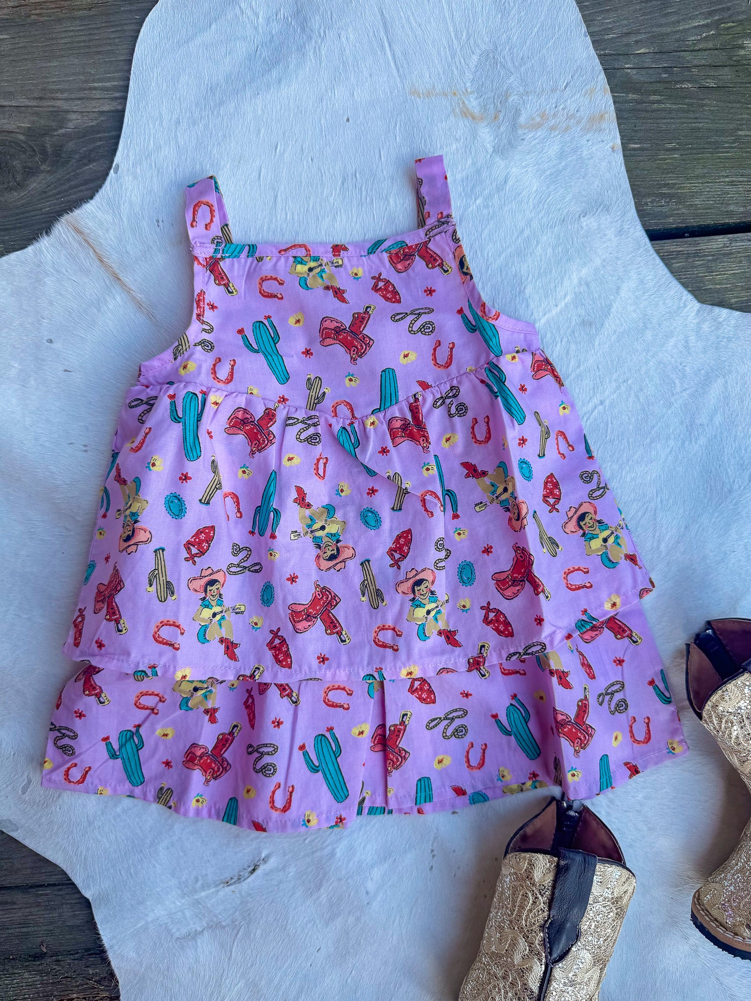 Girl's Wrangler Printed Ruffle Tank