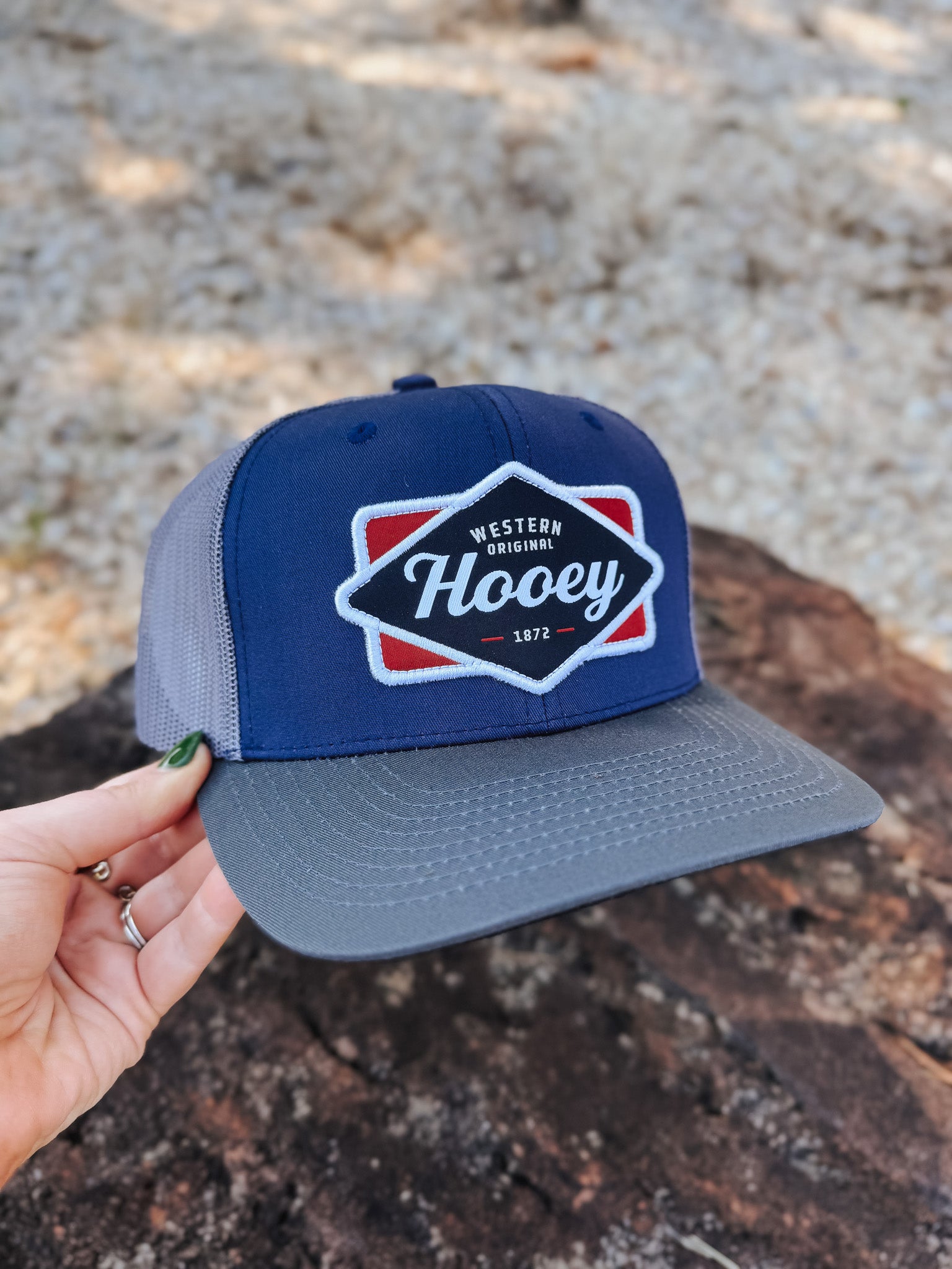 Hooey Diamond Navy/Red/White Patch Cap