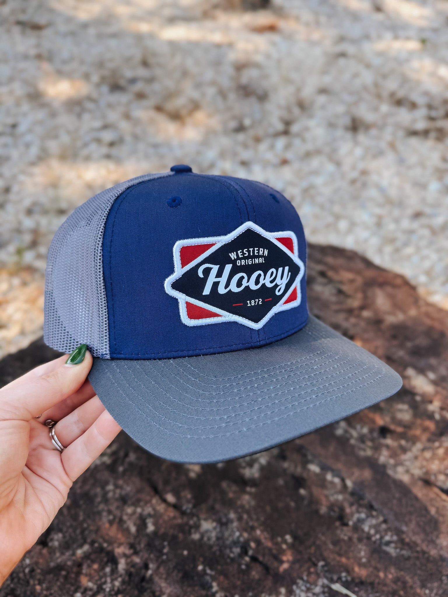 Hooey Diamond Navy/Red/White Patch Cap