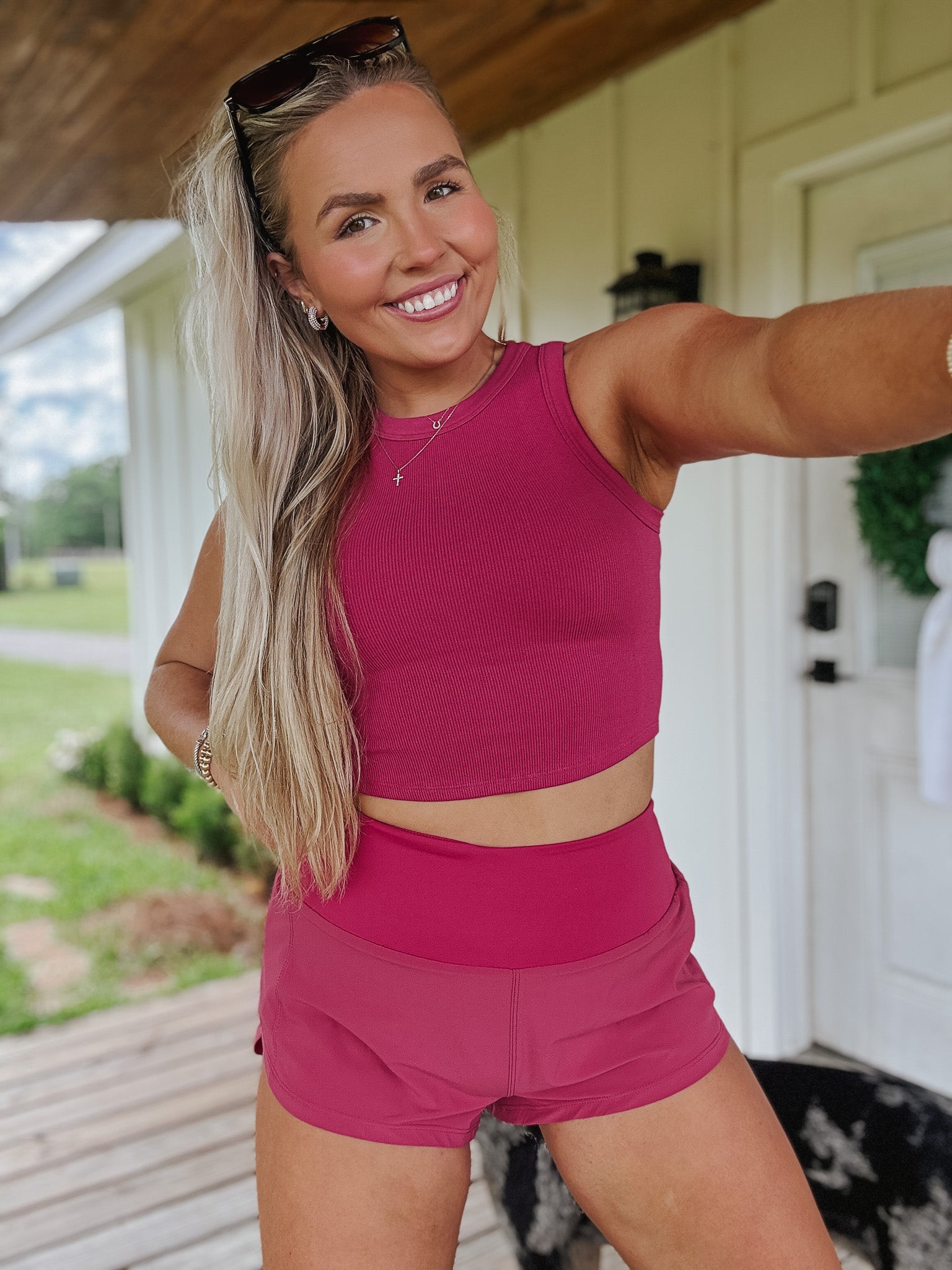 Serving Looks Tank in Plum Pink