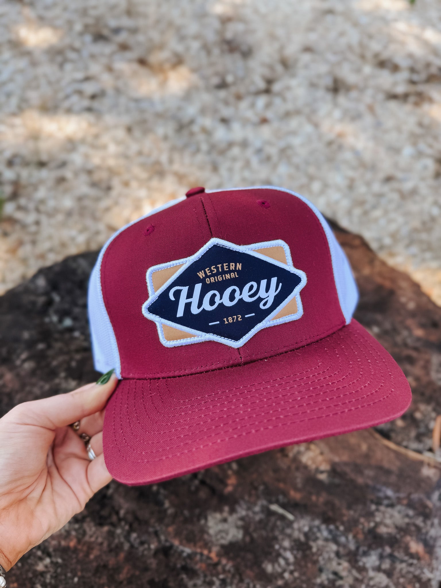 Hooey Diamond Red/White/Tan Patch Cap