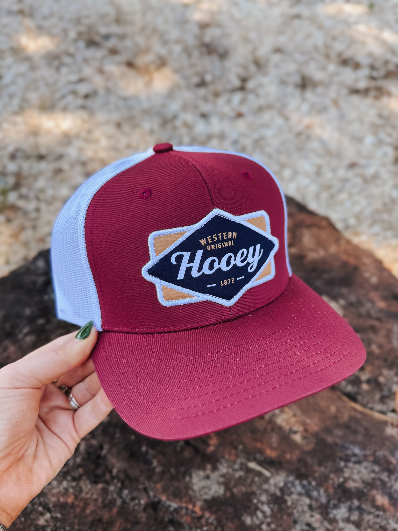 Hooey Diamond Red/White/Tan Patch Cap