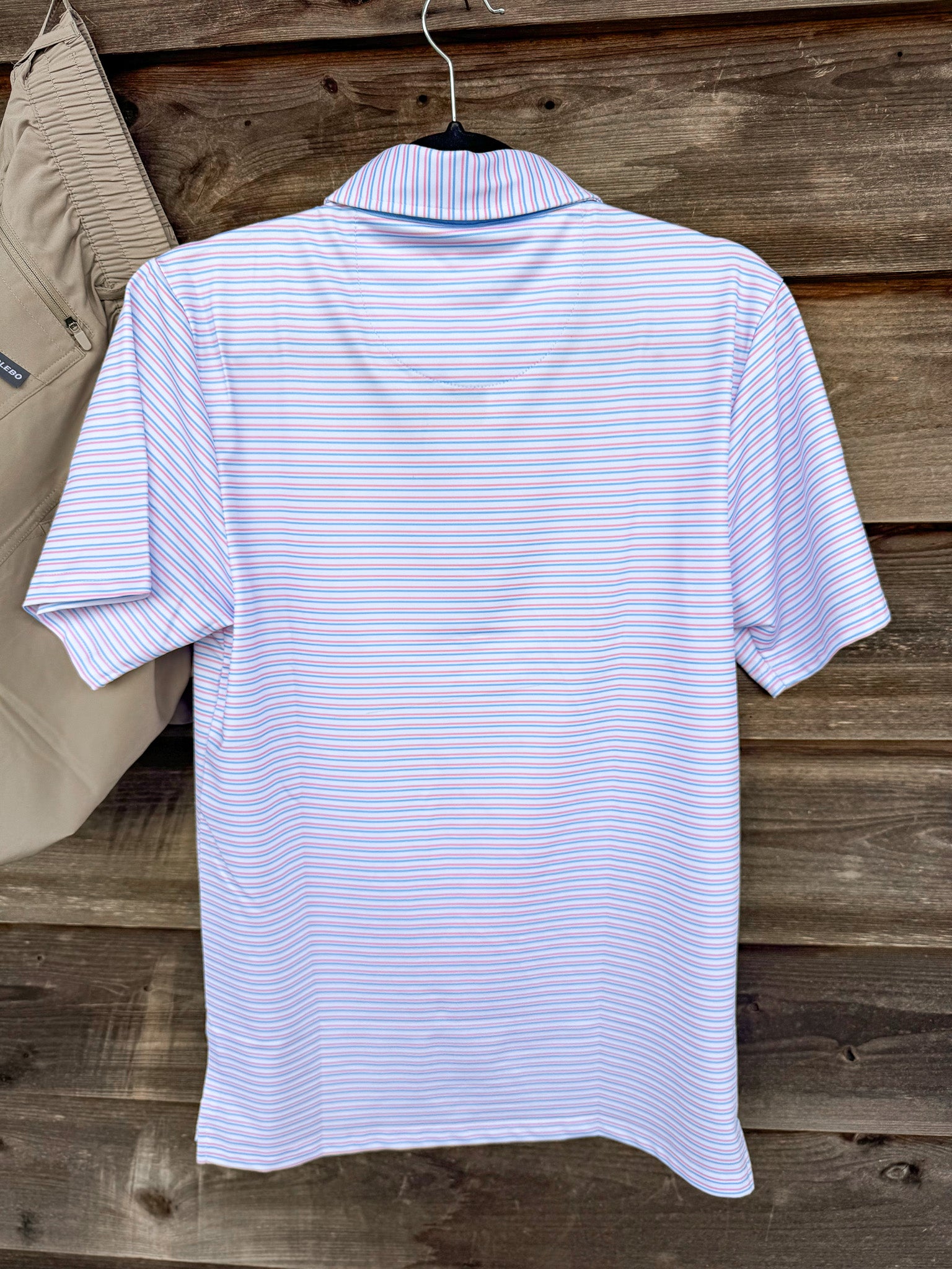 Men's Roost Cayuga Polo in Pink/Blue