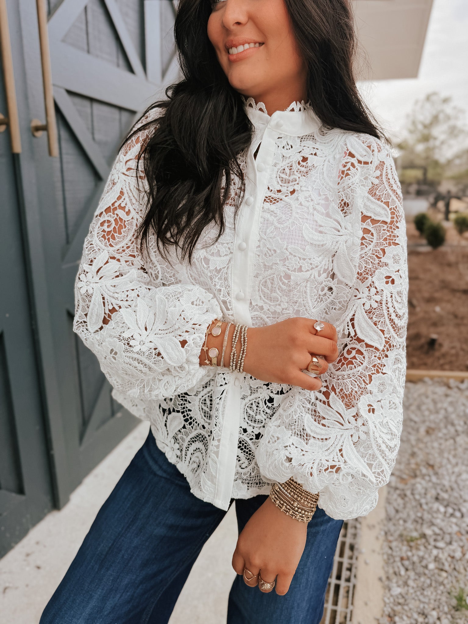Sweet Details Top in White