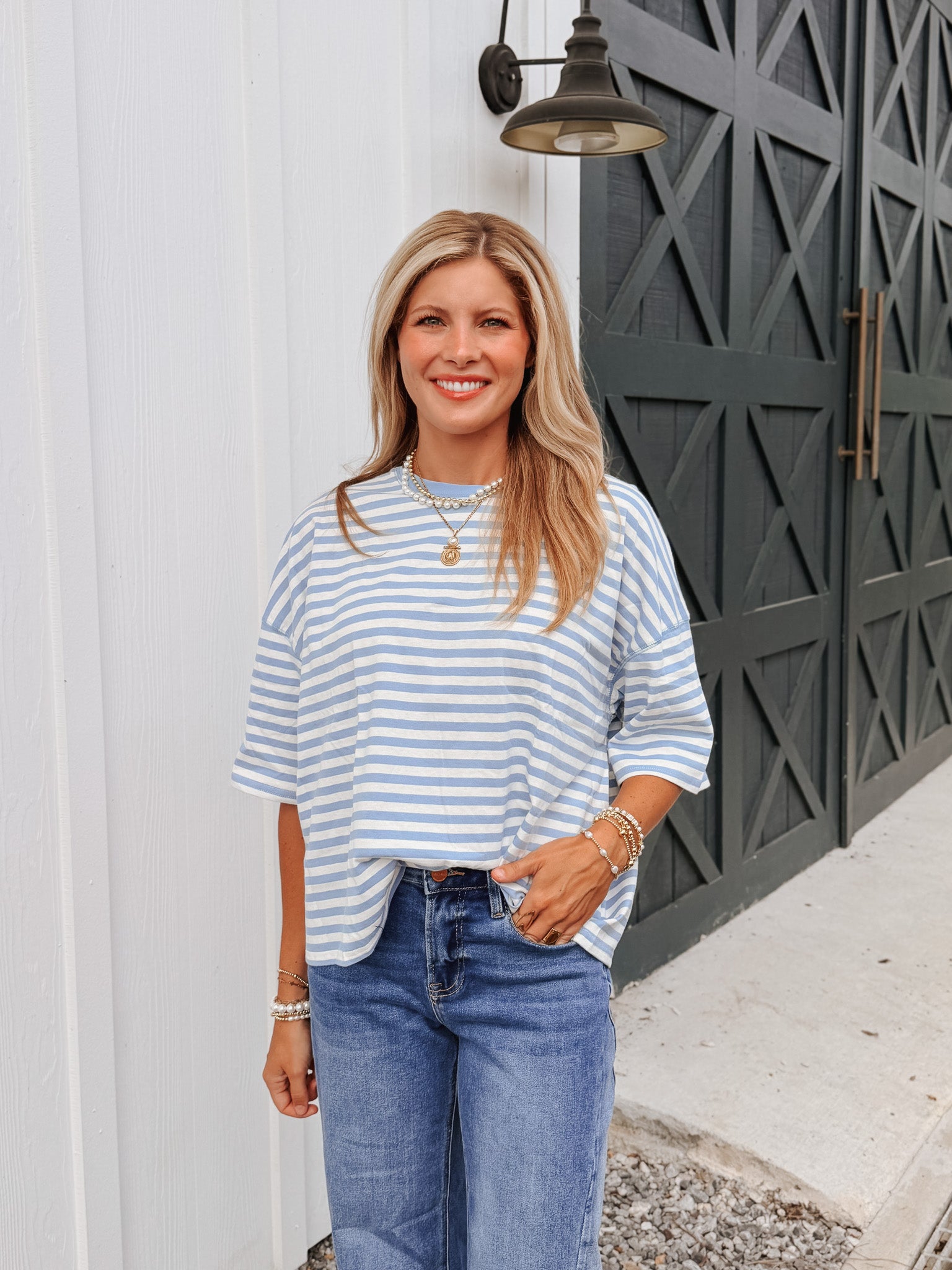 Breezy Blue Stripe Tee