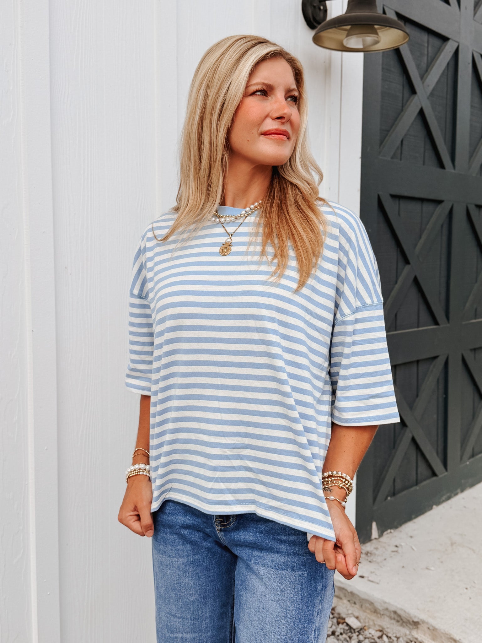 Breezy Blue Stripe Tee