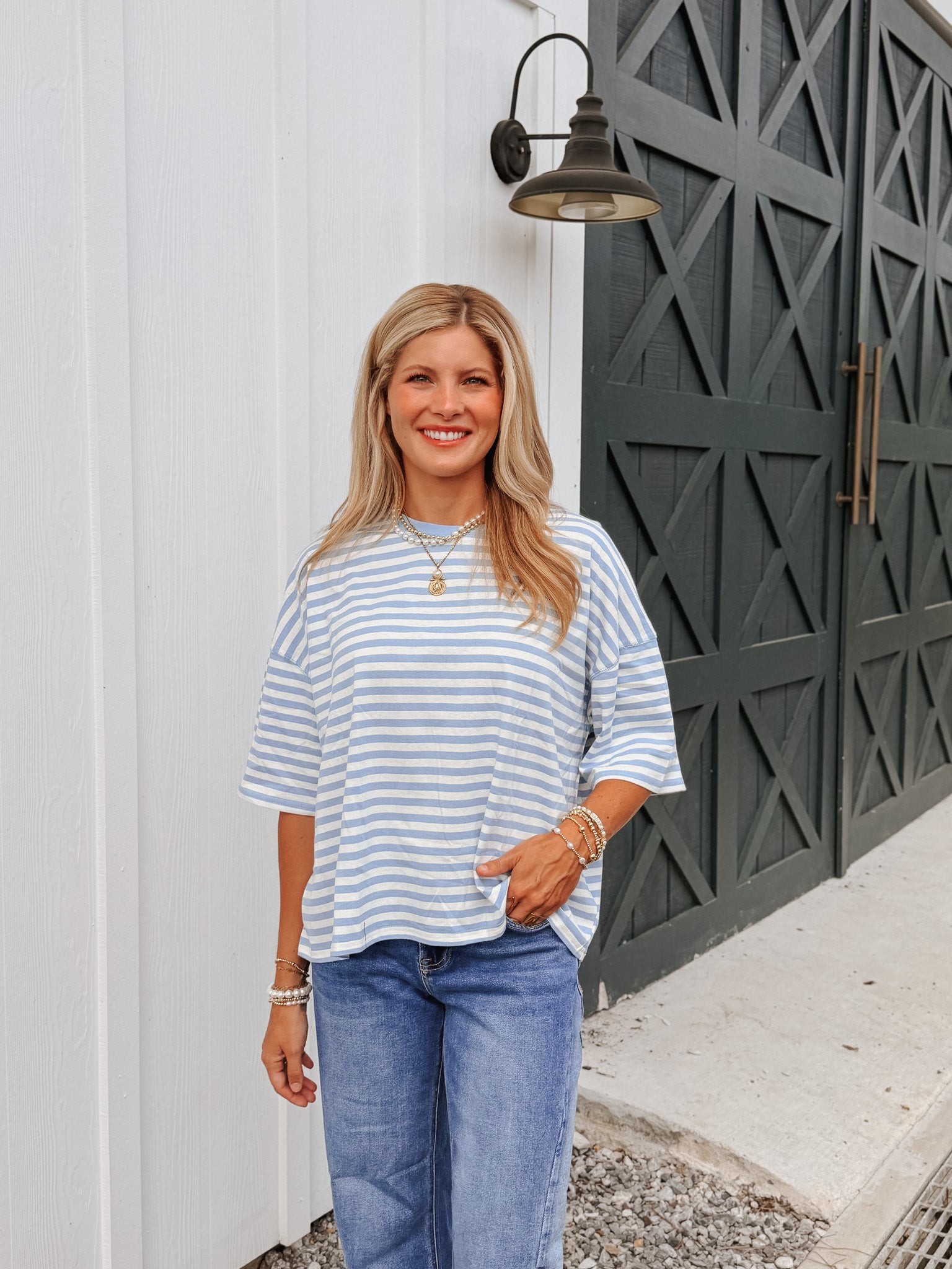 Breezy Blue Stripe Tee